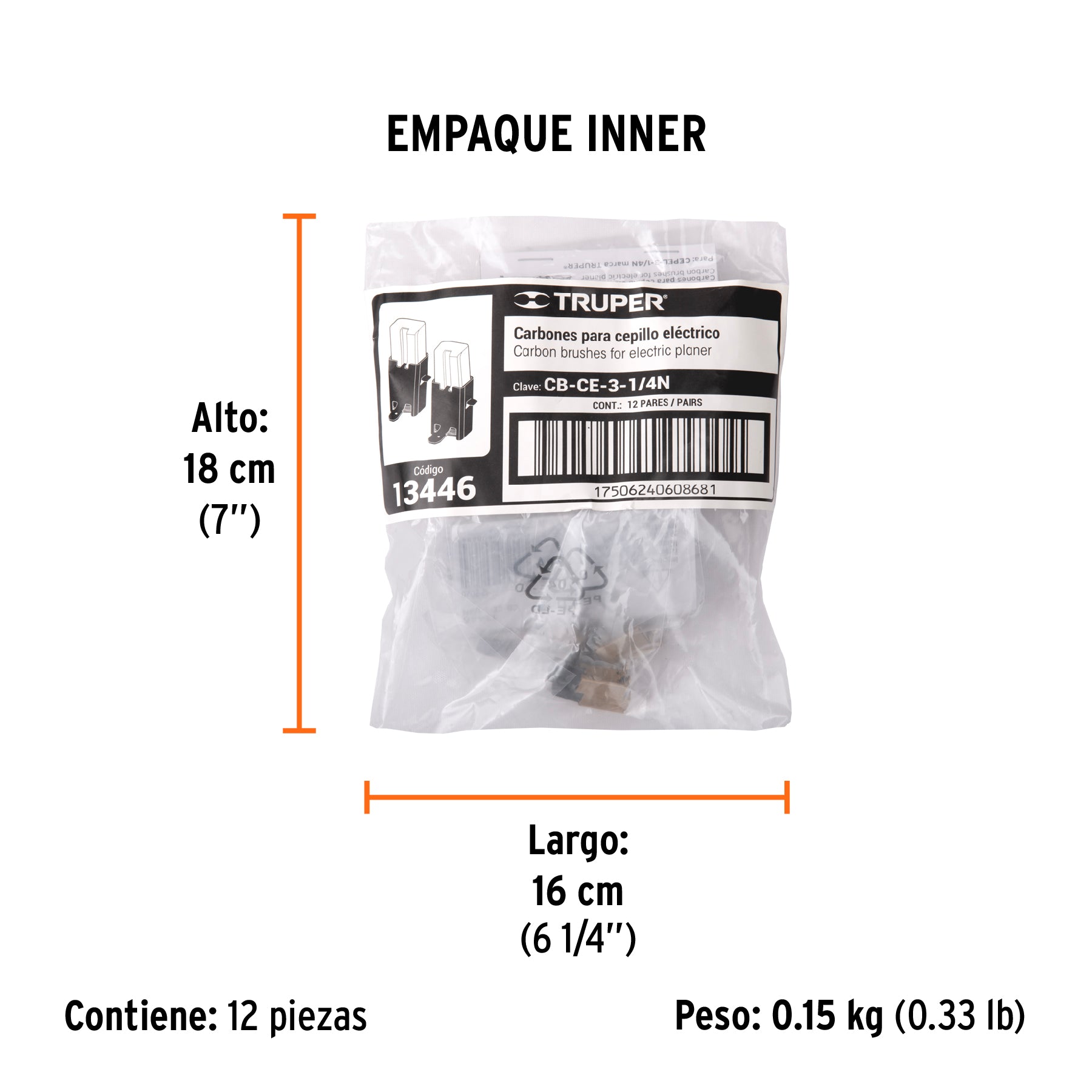 Carbones de repuesto para cepillo, CEPEL-3-1/4N