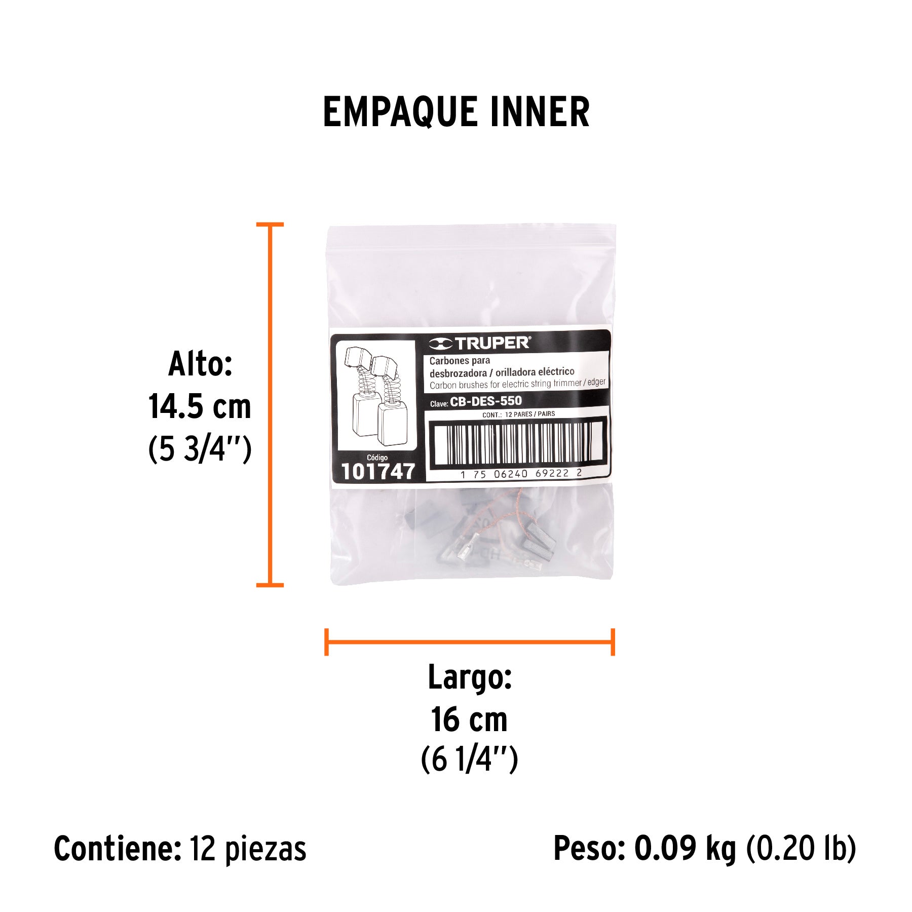 Bolsa con 2 carbones de repuesto para DES-550, Truper