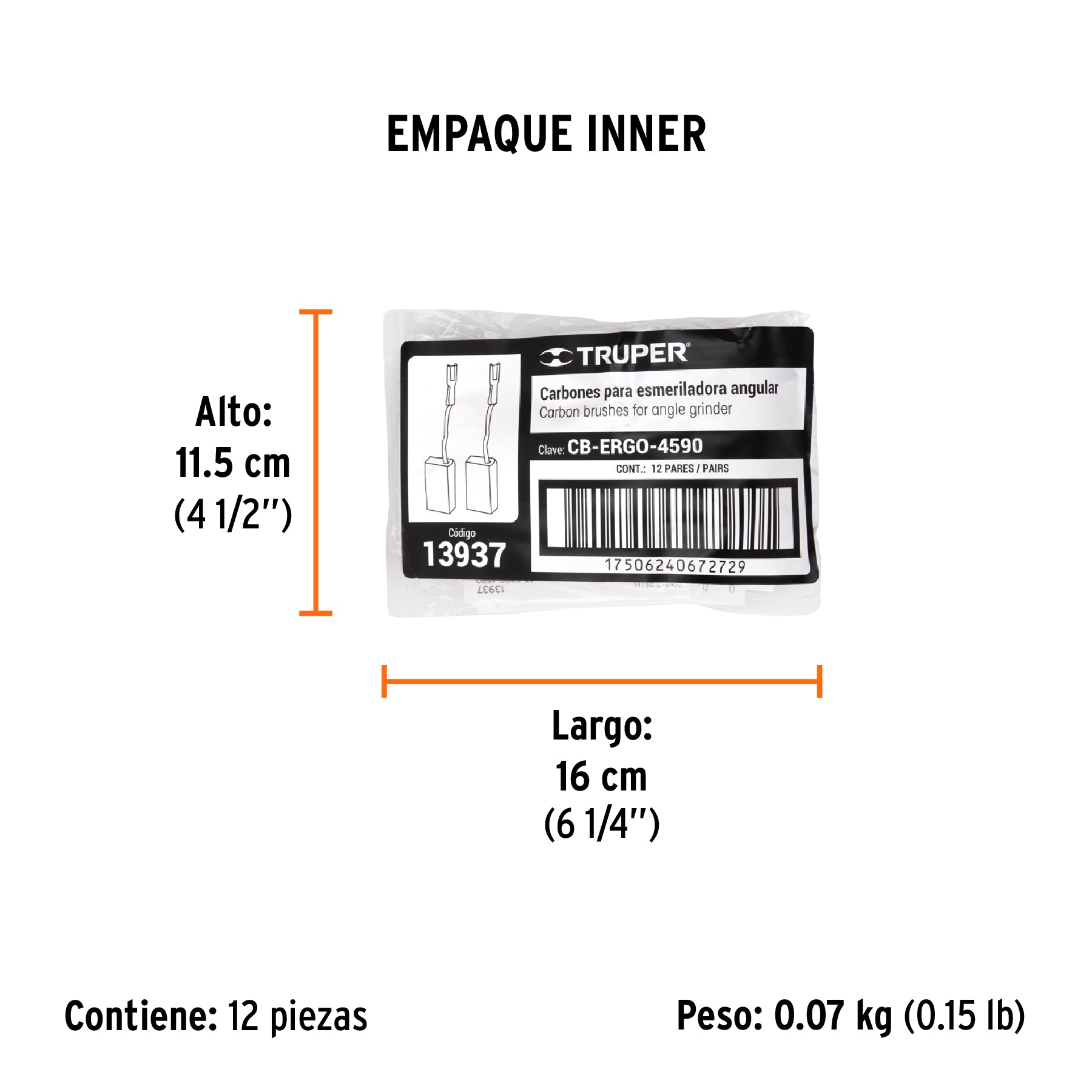 Carbones de repuesto para esmeriladora, ERGO-4590