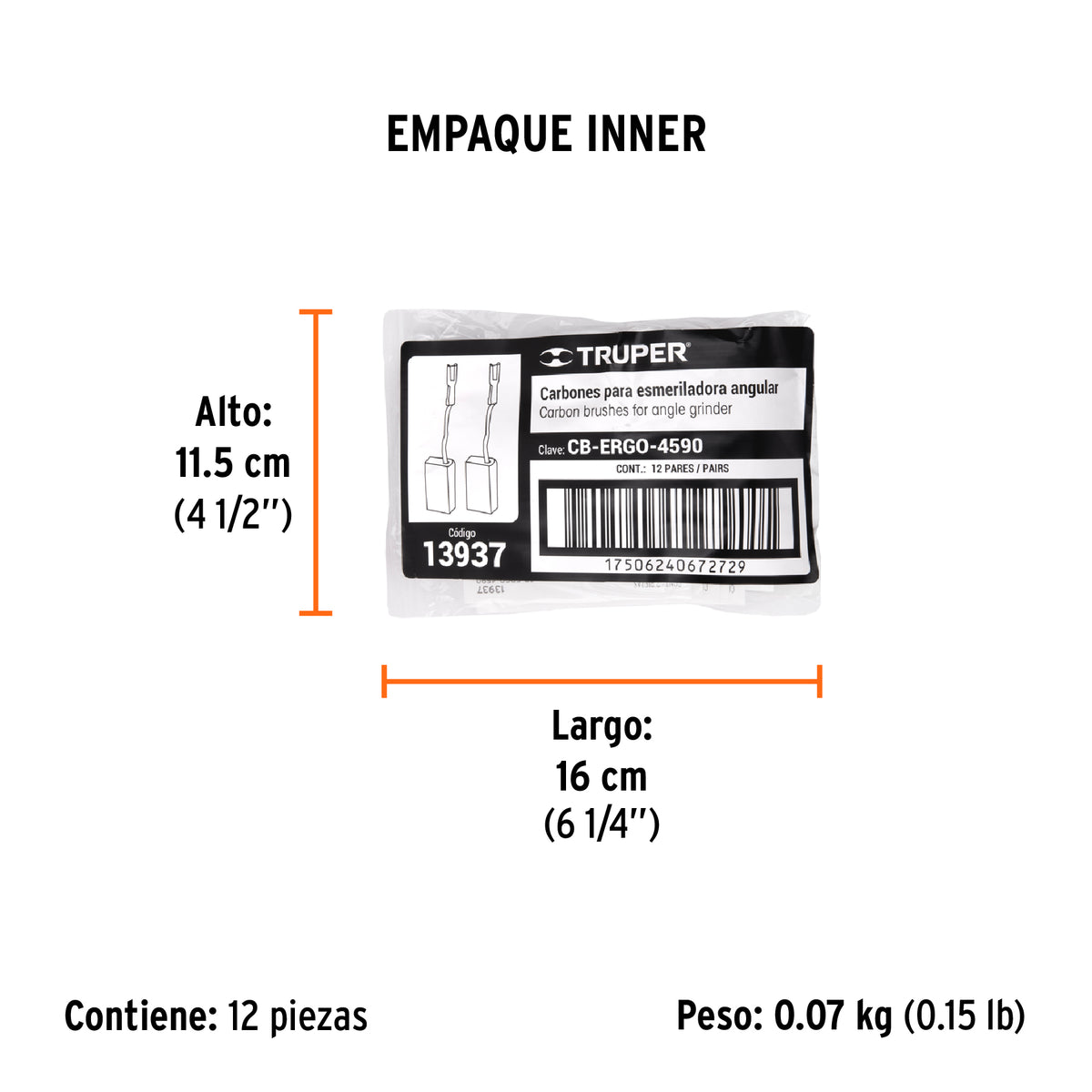 Carbones de repuesto para esmeriladora, ERGO-4590