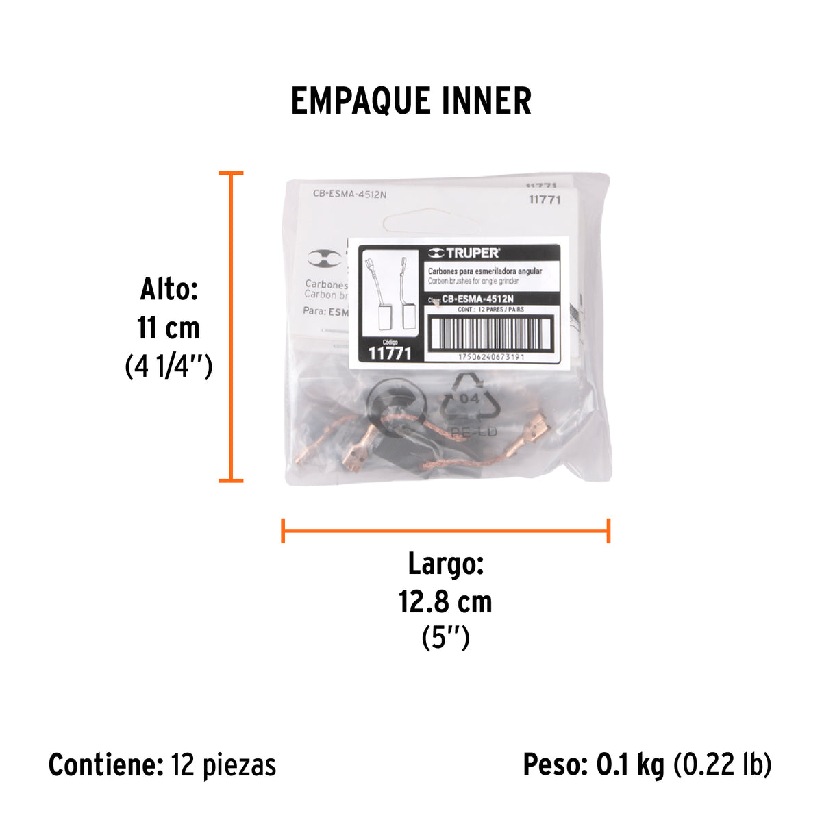 Carbones de repuesto para esmeriladora, ESMA-4512N