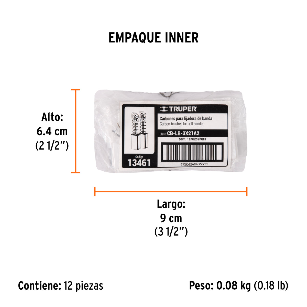 Carbones de repuesto para lijadora de banda, LIBA-3X21A2