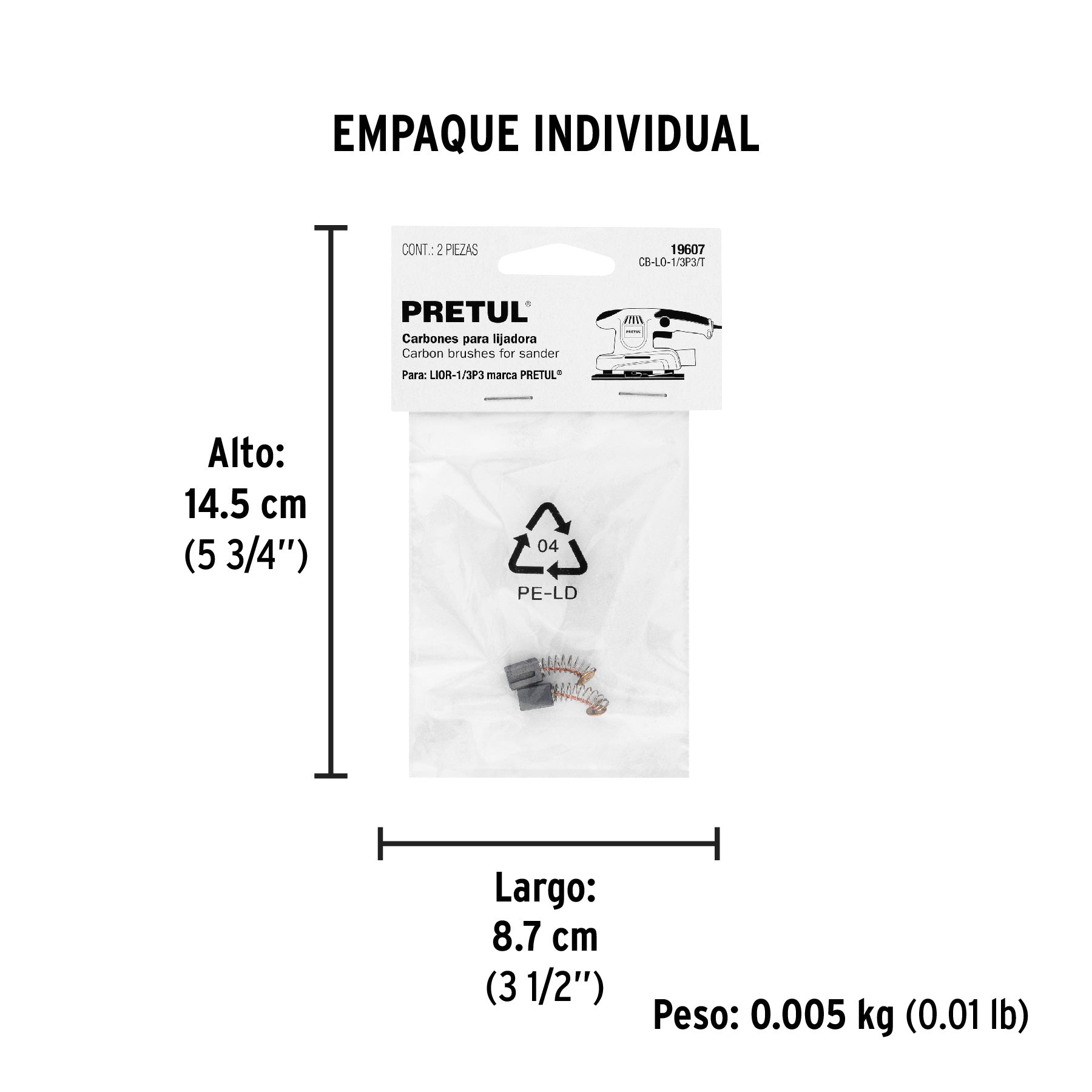 Carbones de repuesto para lijadora, lior-1/3p3/t