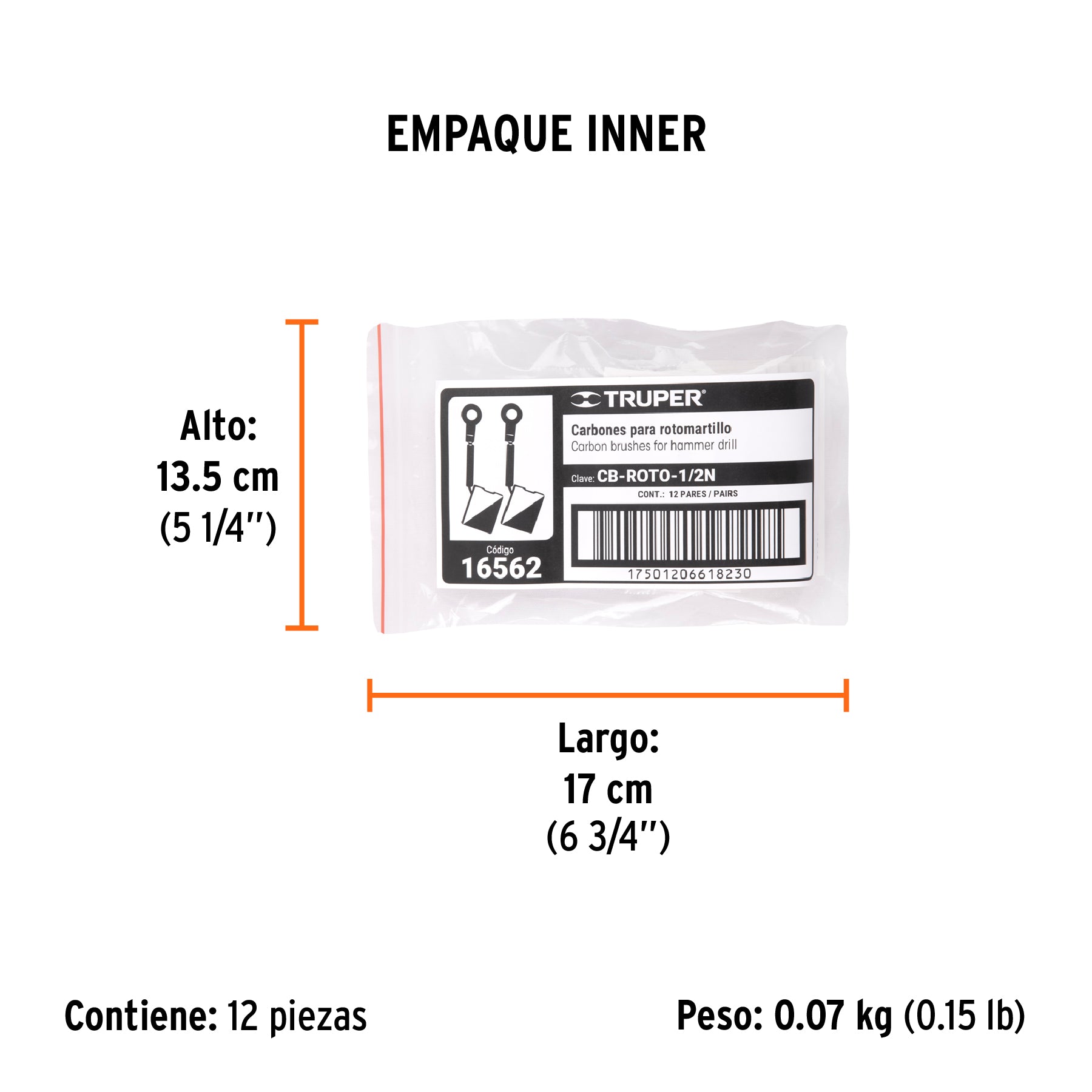 Carbones de repuesto para rotomartillo, roto-1/2n
