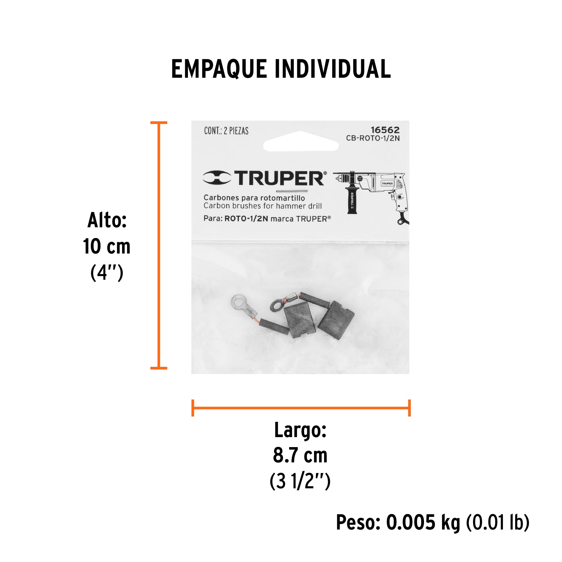 Carbones de repuesto para rotomartillo, roto-1/2n