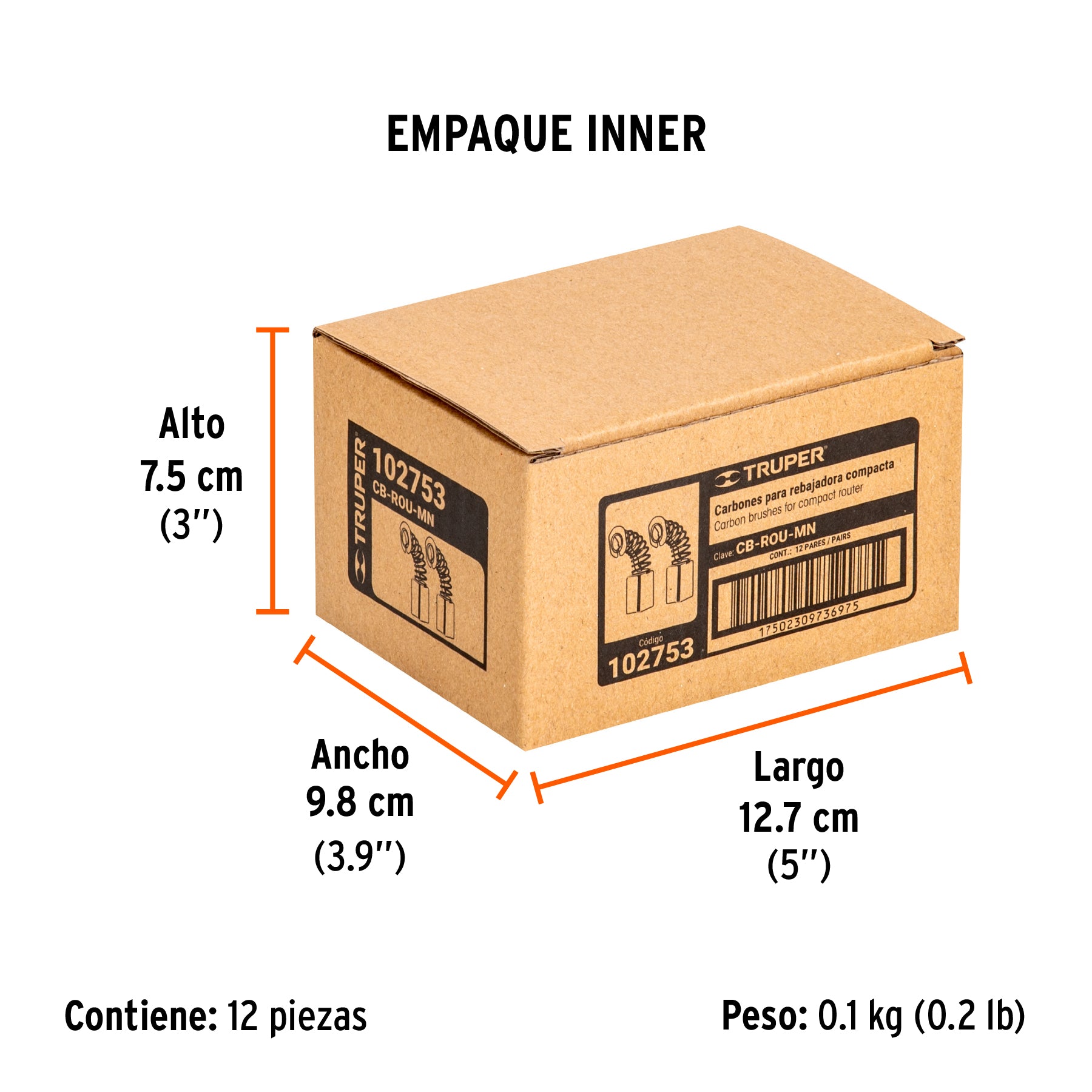 Bolsa con 2 carbones de repuesto para ROU-MN, Truper