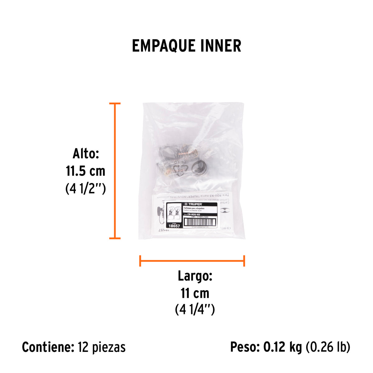 Carbones de repuesto para rebajadora, rou-n3