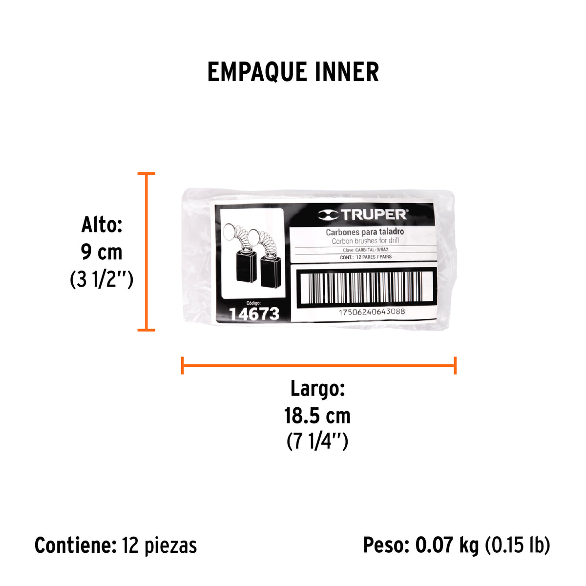 Carbones de repuesto para taladro TAL-3/8A2