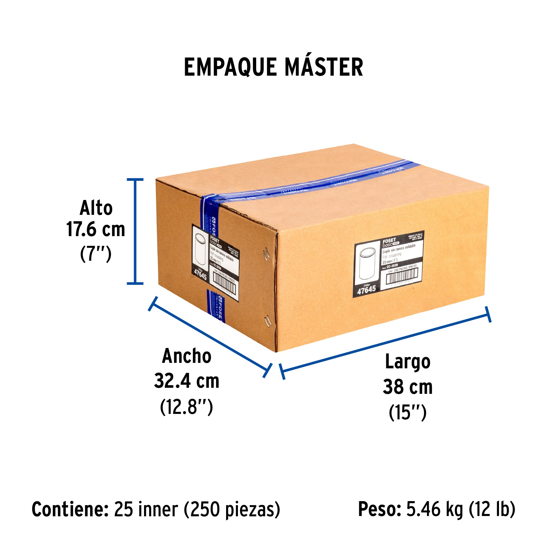 Cople de cobre sin ranura,1', Basic