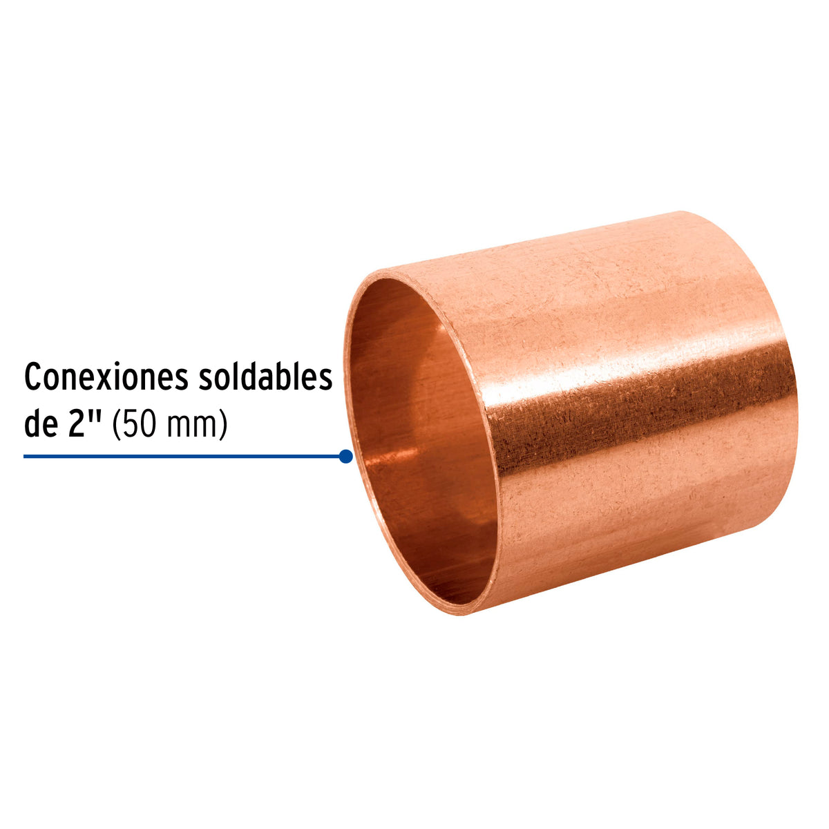 Cople de cobre sin ranura 2"