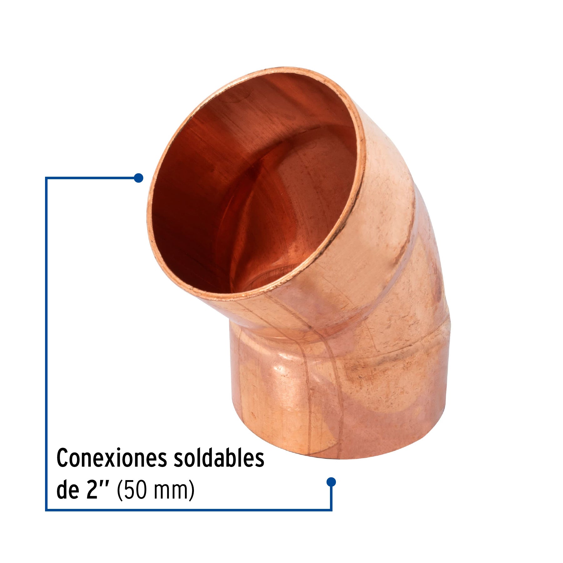 Codo 45° de cobre 2"