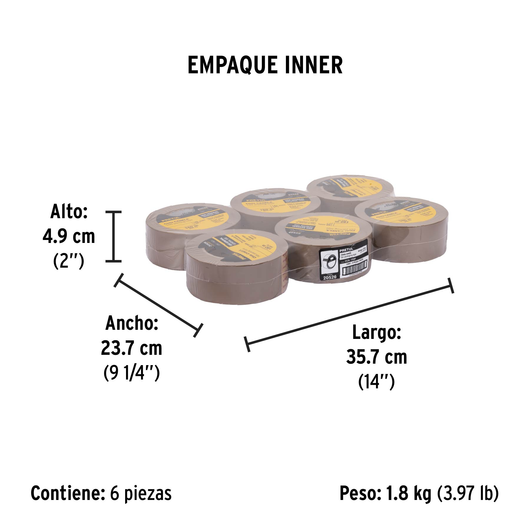 Cinta de empaque canela, 150 m, Pretul
