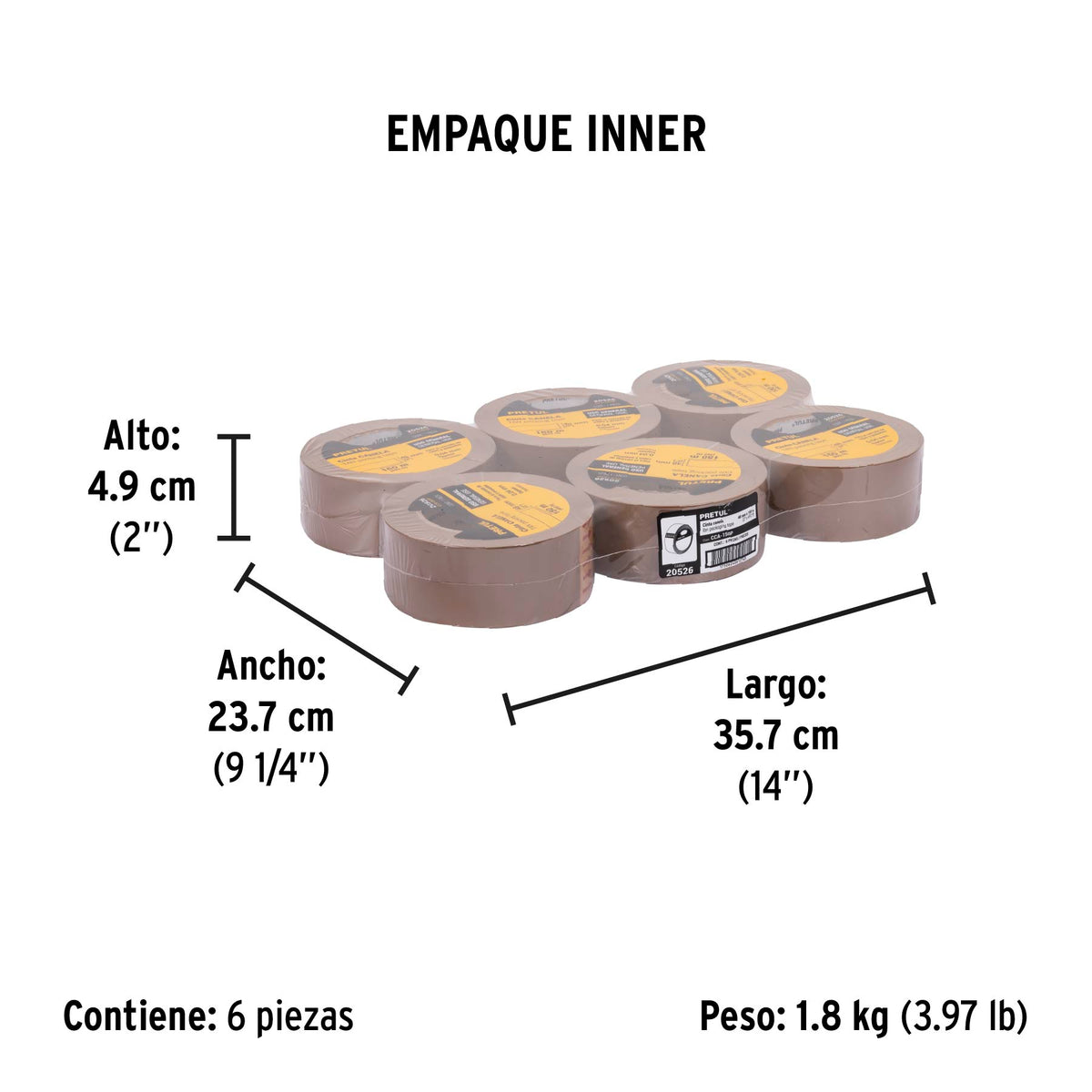 Cinta de empaque canela, 150 m, Pretul