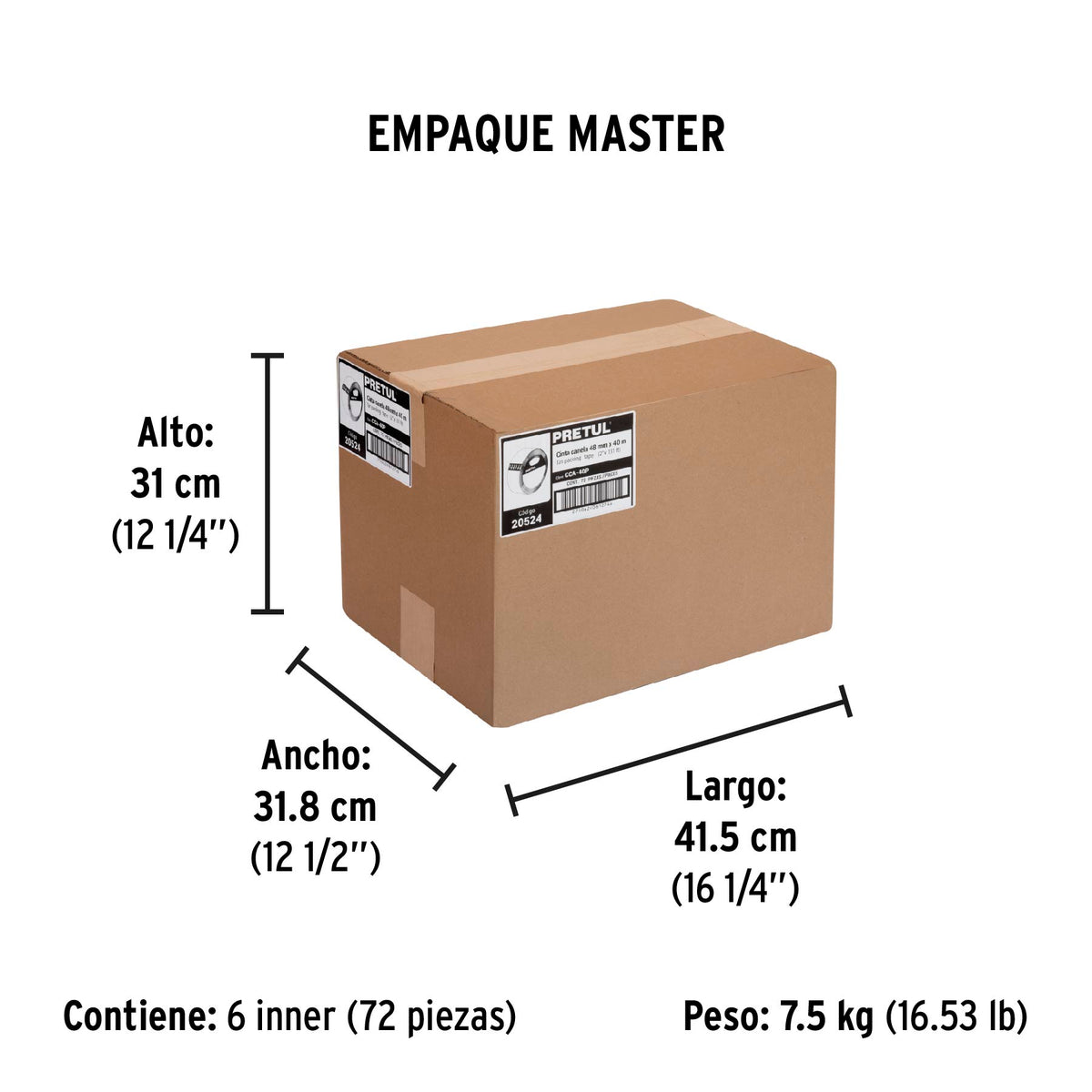 Cinta de empaque canela, 40 m, Pretul