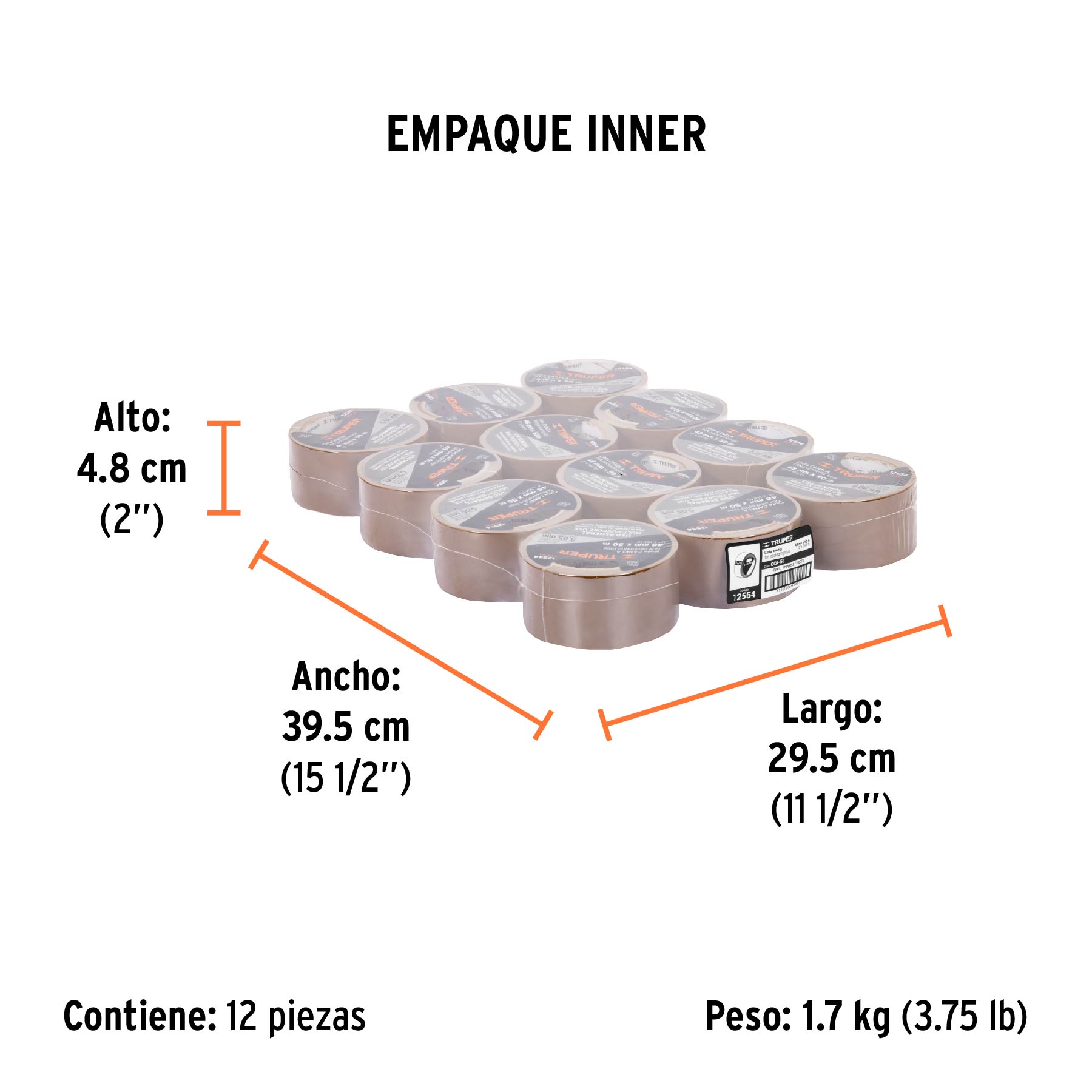 Cinta de empaque canela, 50m