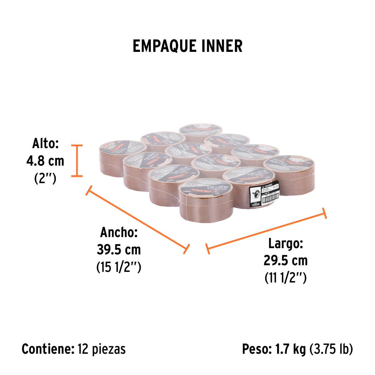 Cinta de empaque canela, 50m