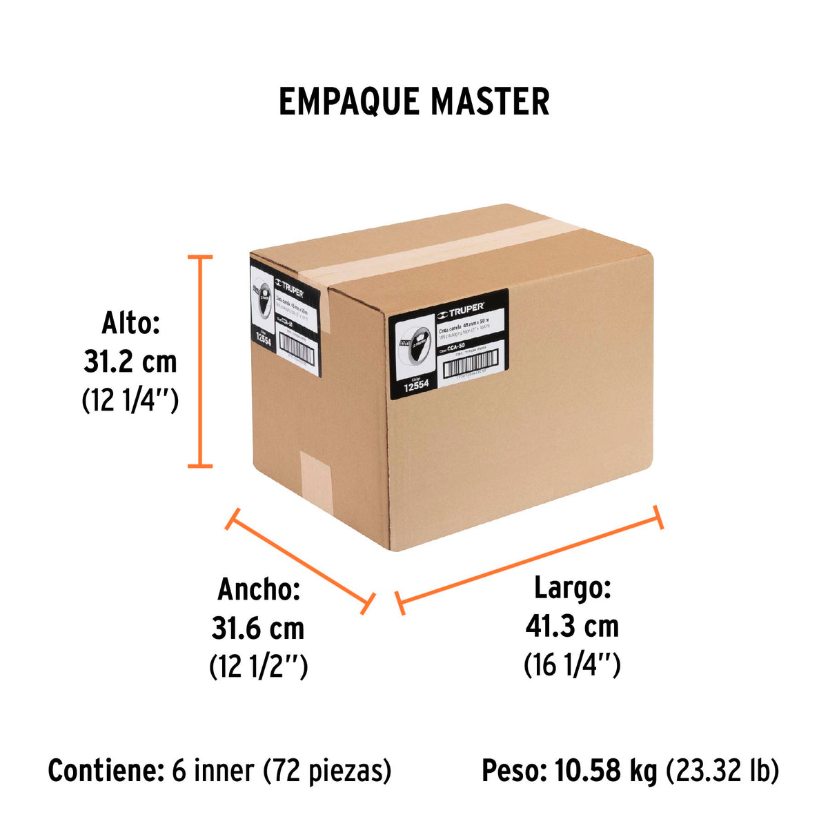 Cinta de empaque canela, 50m