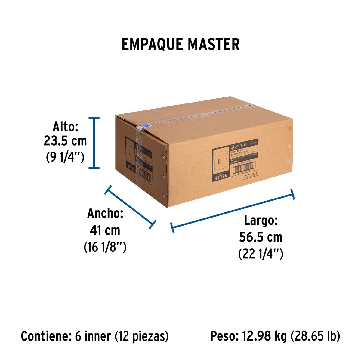Centro de carga empotrable, 4 polos, Volteck