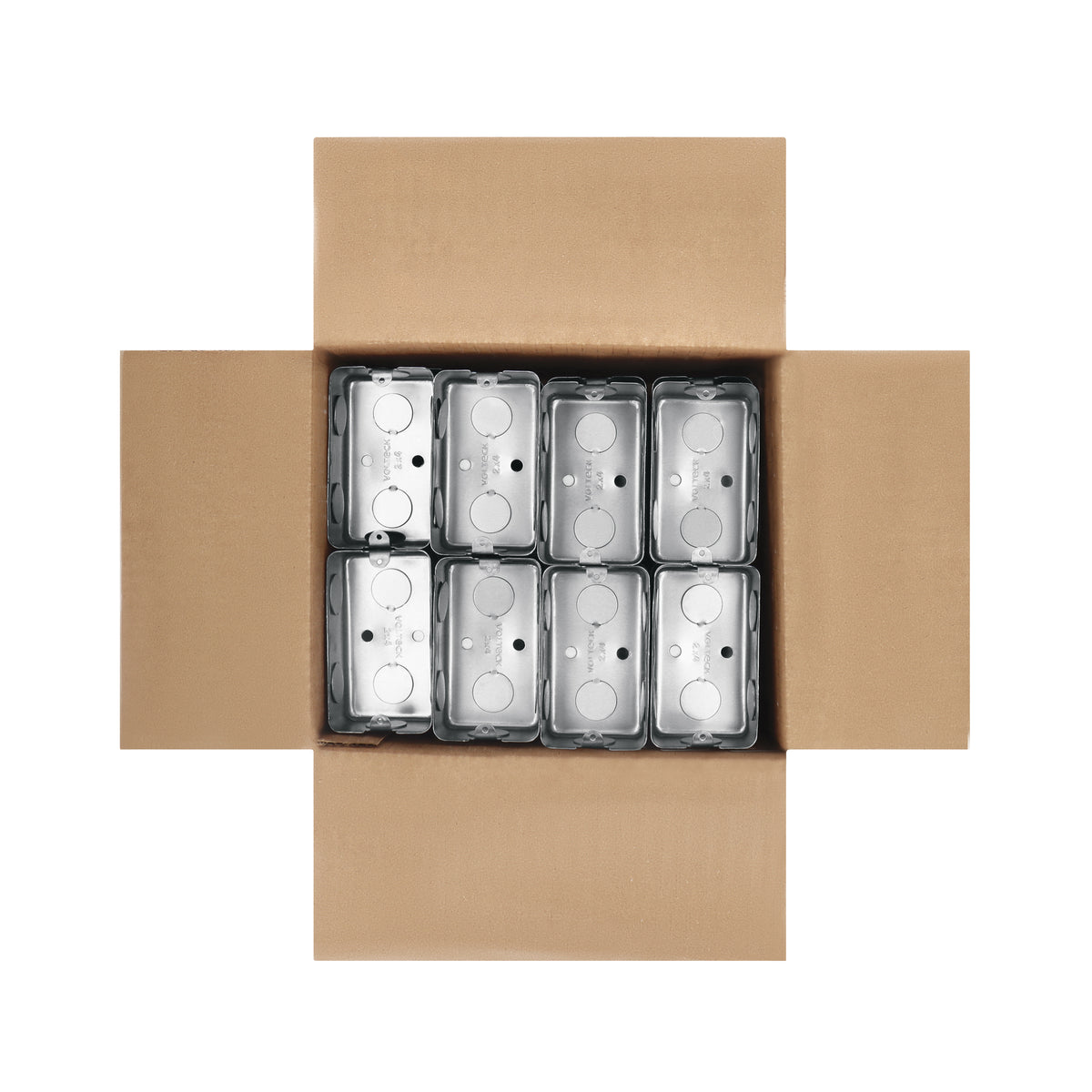 Caja tipo chalupa de acero 2x4", económica