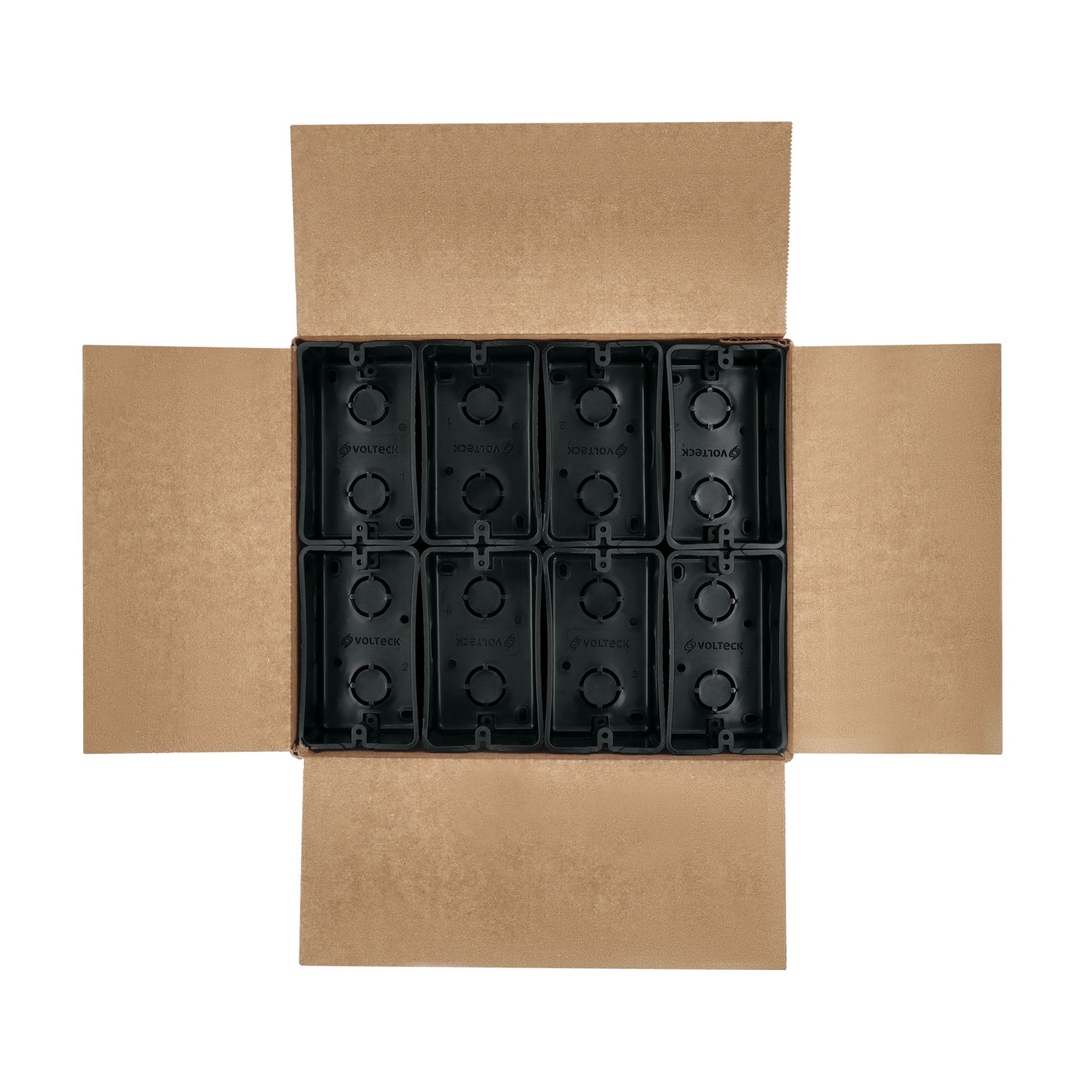 Caja tipo chalupa 4x2", de plástico, Volteck