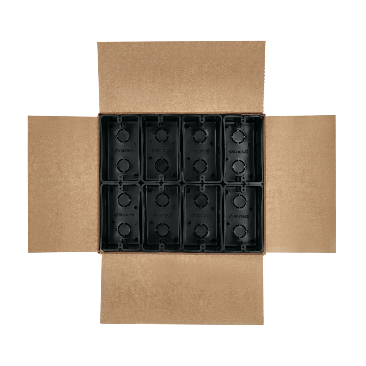 Caja tipo chalupa 4x2", de plástico, Volteck