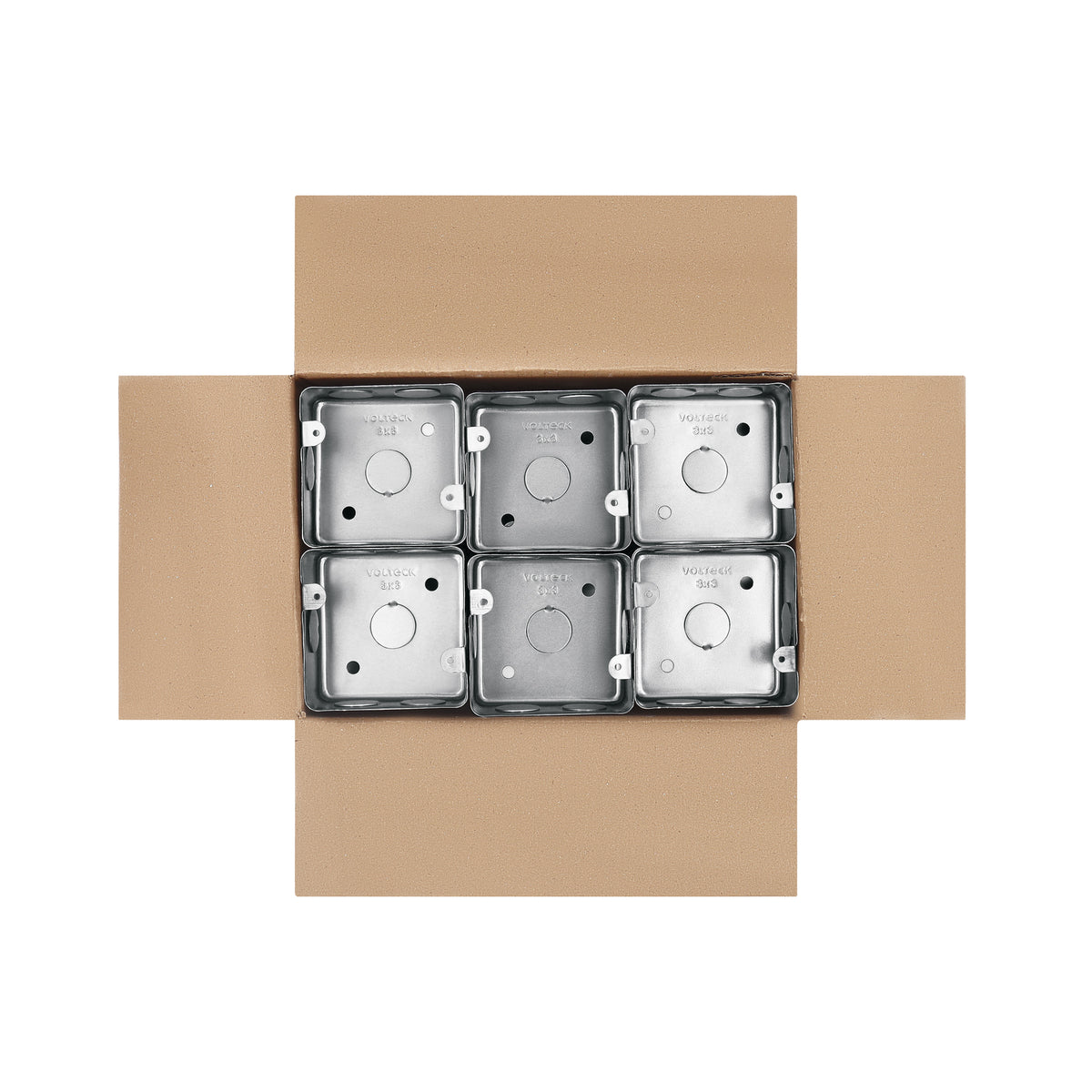 Caja de acero cuadrada 3x3", económica, Volteck