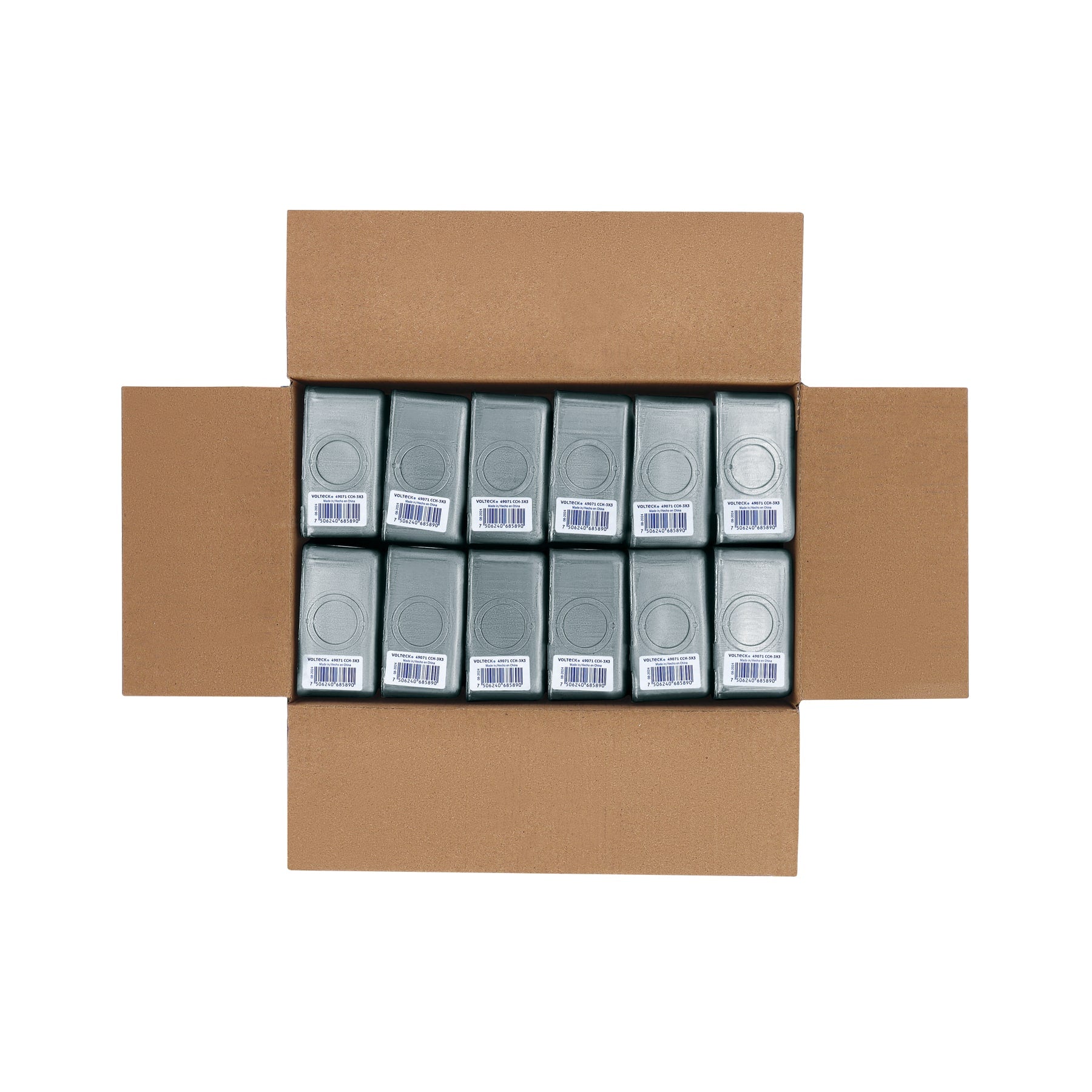 Caja cuadrada reforzada 3'x3', Volteck
