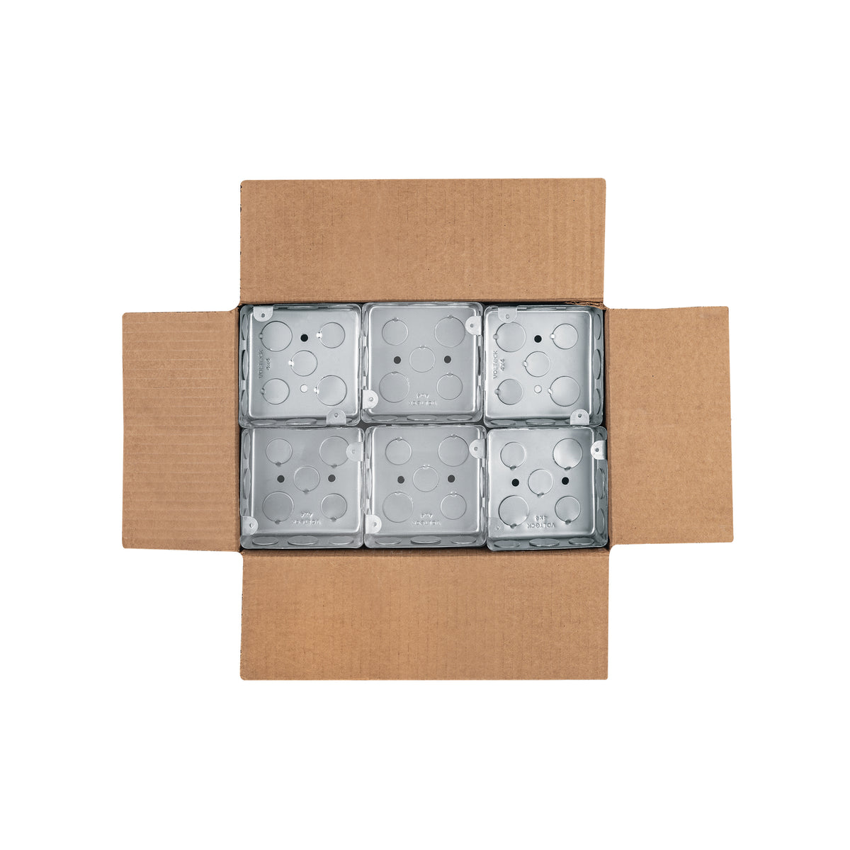 Caja de acero cuadrada 4x4", económica, Volteck