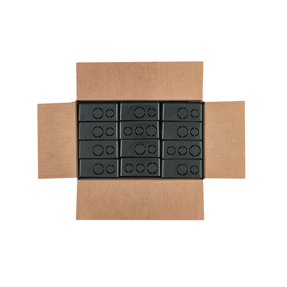 Caja 4x4" cuadrada de plástico, Volteck