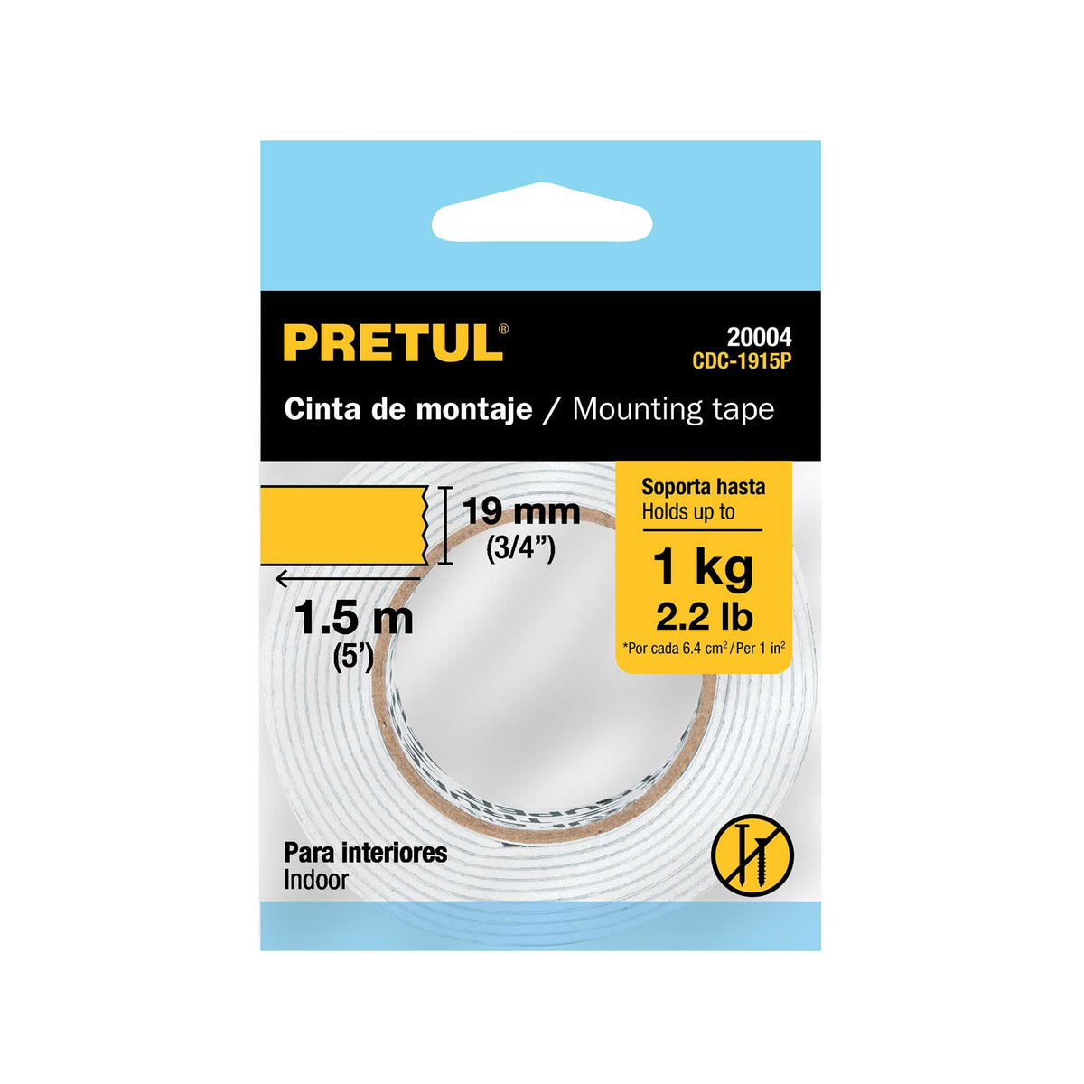 Cinta doble cara de 19 mm x 1.5 m Pretul