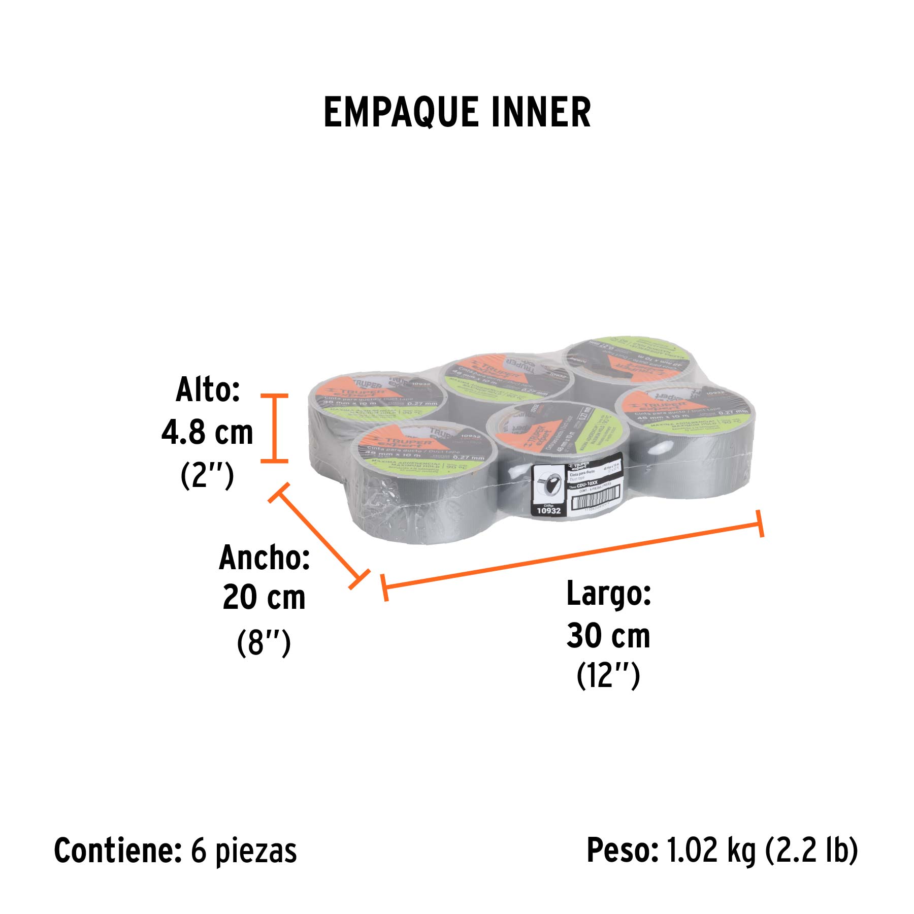 Cinta para ducto, 10 m, altas temperaturas, Truper Expert