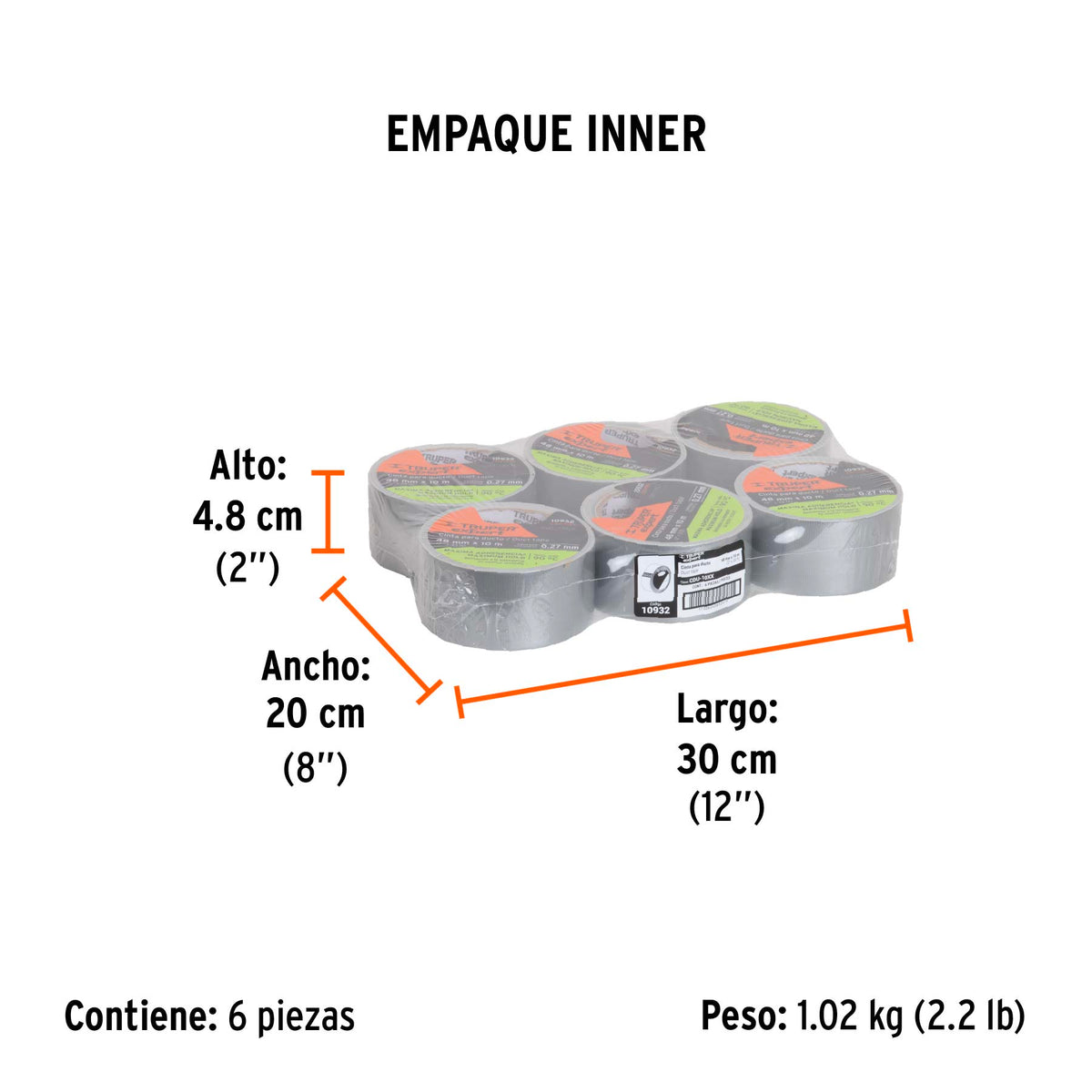 Cinta para ducto, 10 m, altas temperaturas, Truper Expert