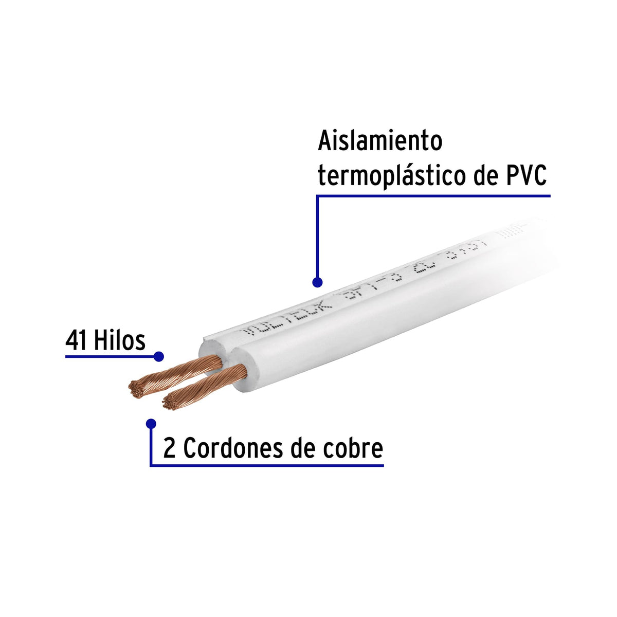 Cordón duplex flexible SPT, 14 AWG rollo 100 m