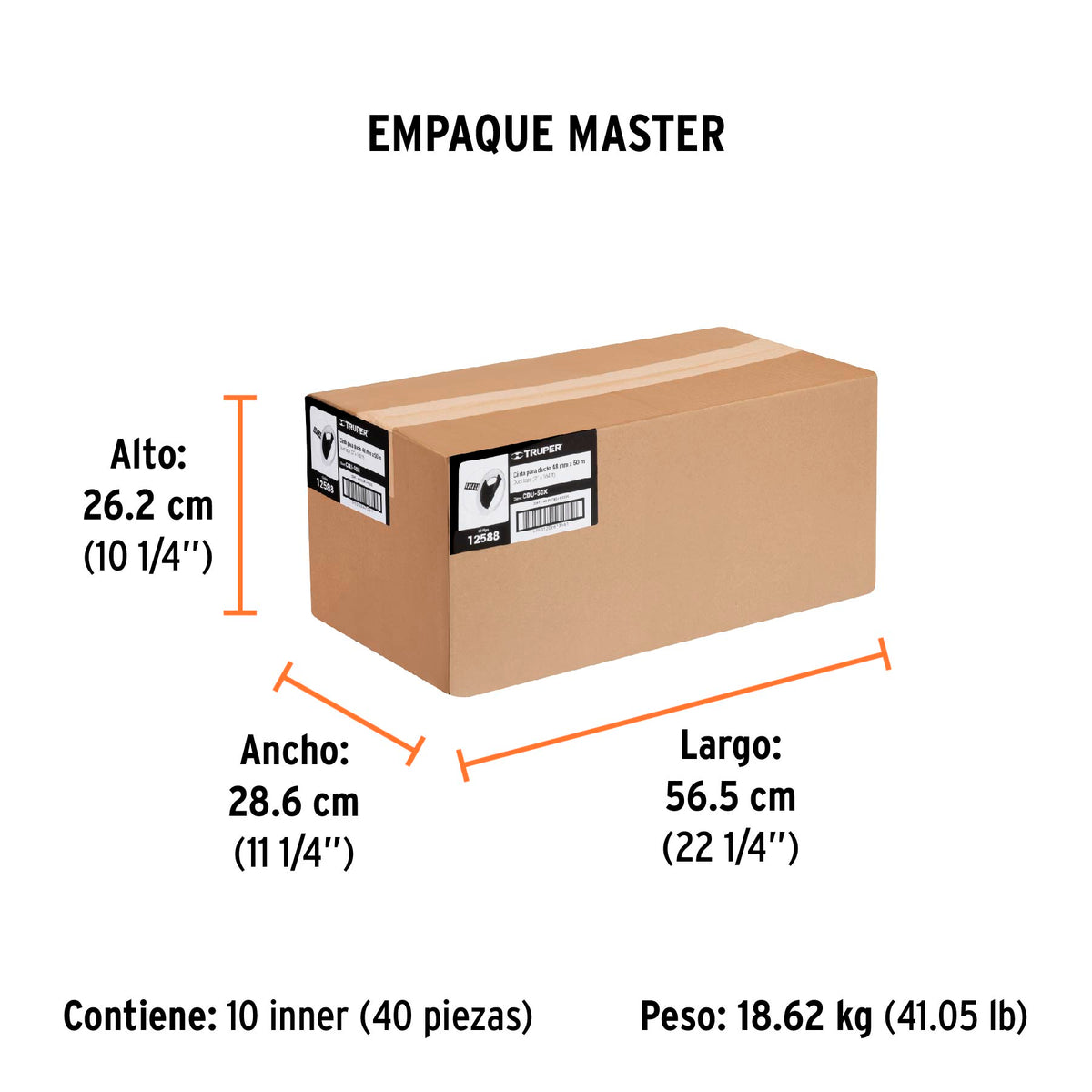 Cinta para ducto, 50 m, resistente a altas temperaturas