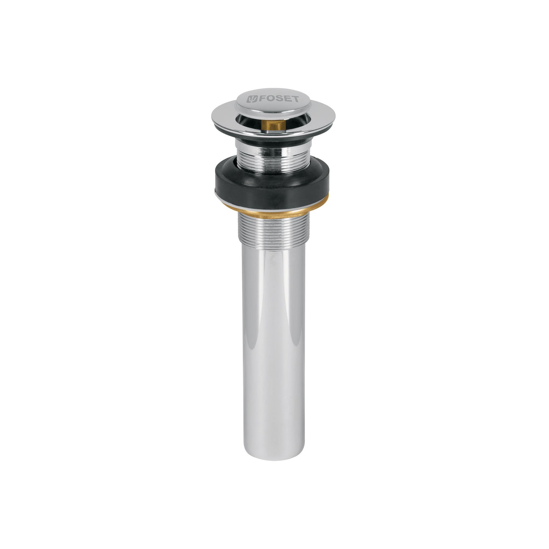Contra p/lavabo sin rebosadero, sistema push, cromo, 1-1/4"