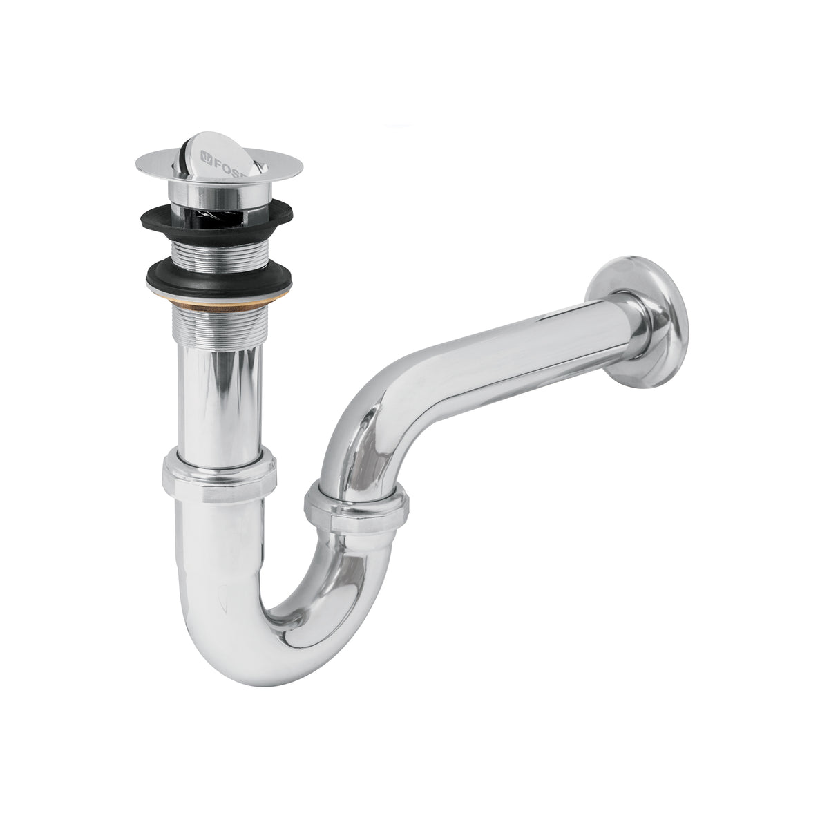 Céspol p/lavabo latón c/contra tipo moneda, cromo, 1-1/4"