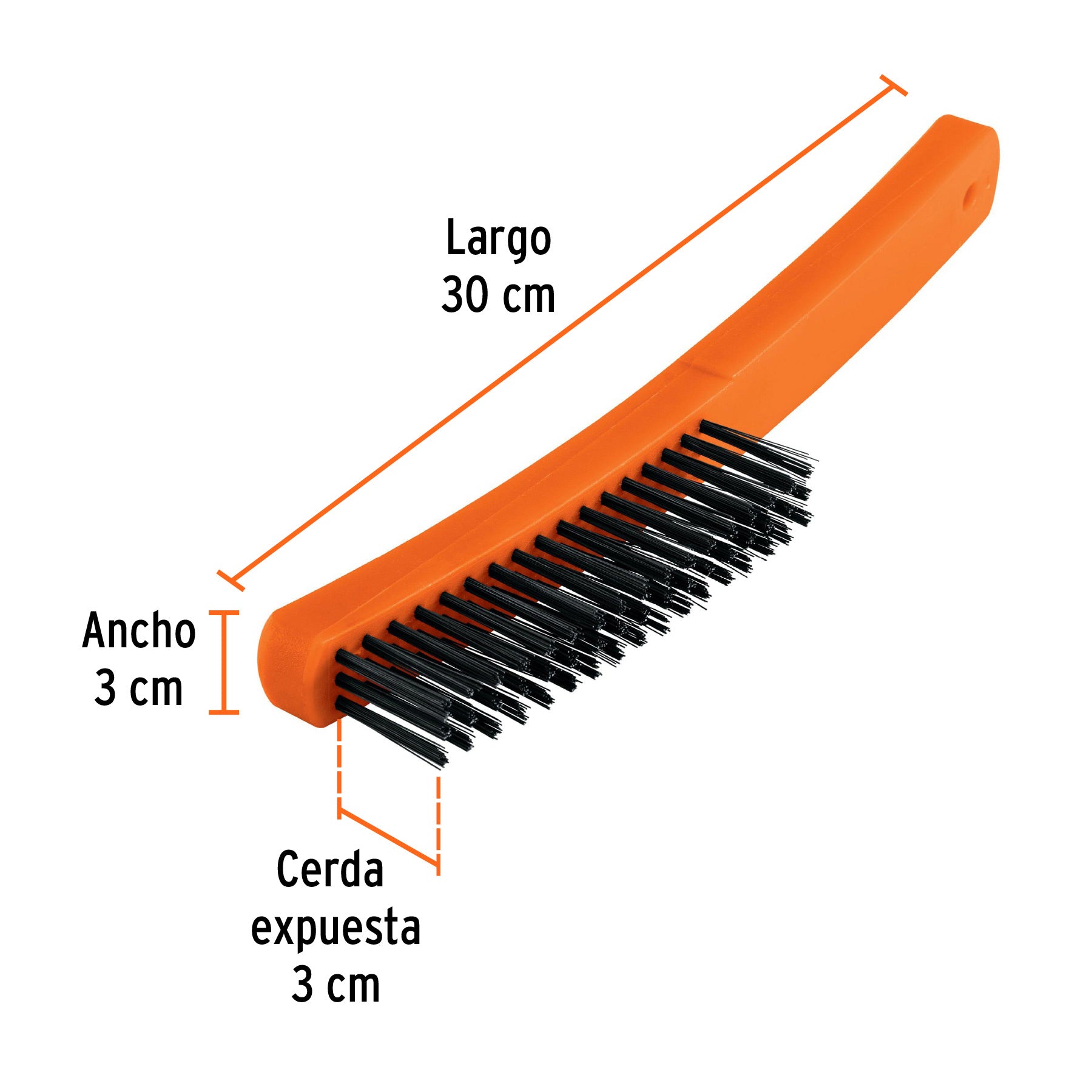 Cepillo de alambre, cerdas acero al carbono, 51 pinceles