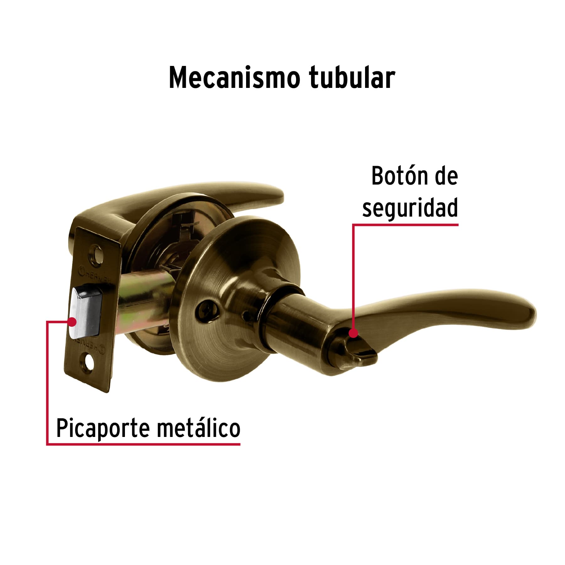 Cerradura Basic manija, cil metal, baño, latón antiguo