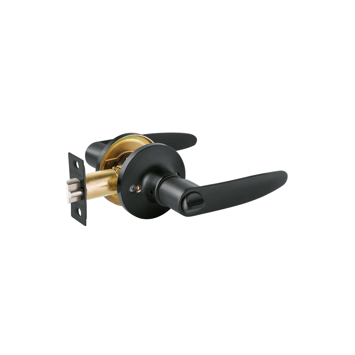 Cerradura manija, cilindro latón, negro, recámara, Hermex