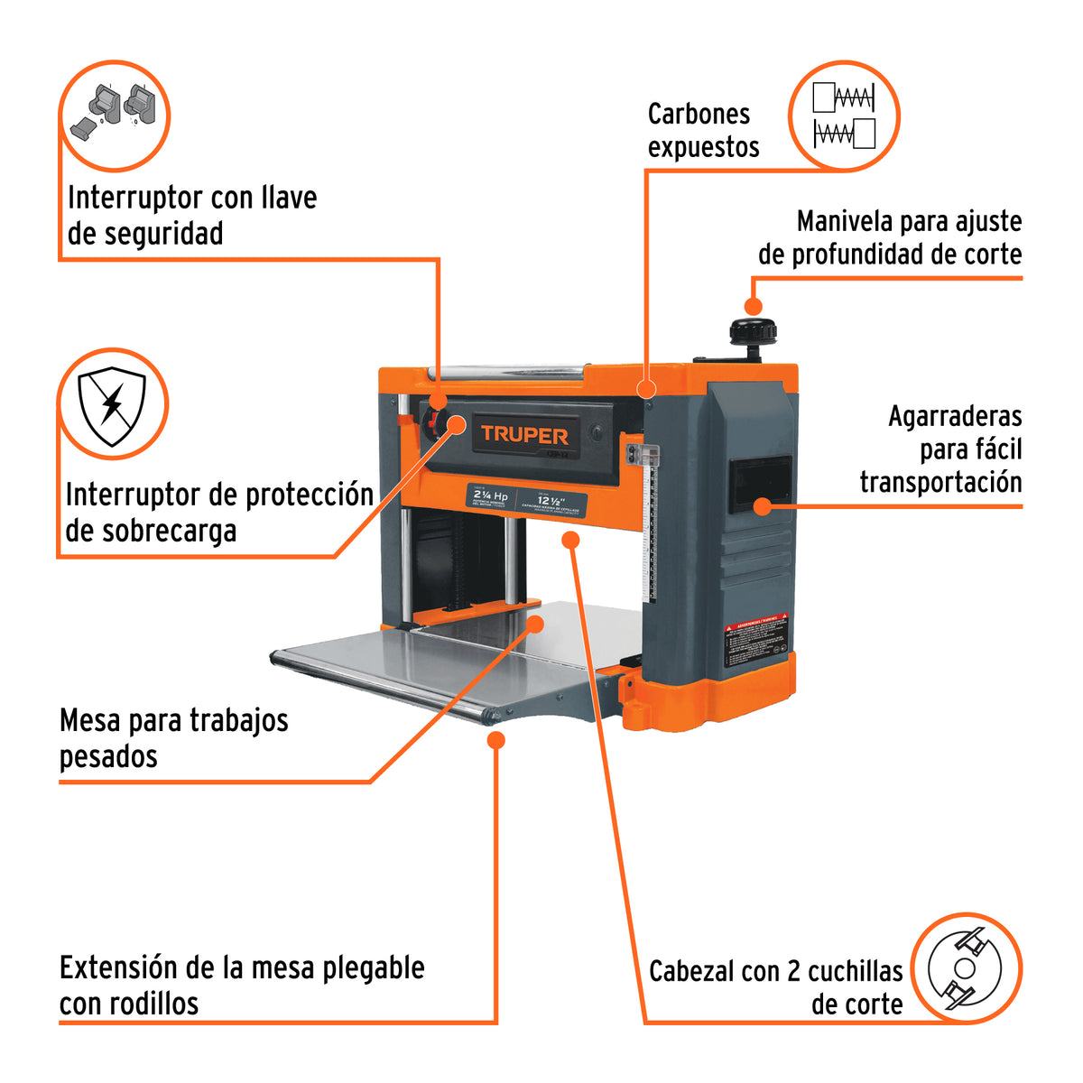 Cepillo portátil de 12-1/2"