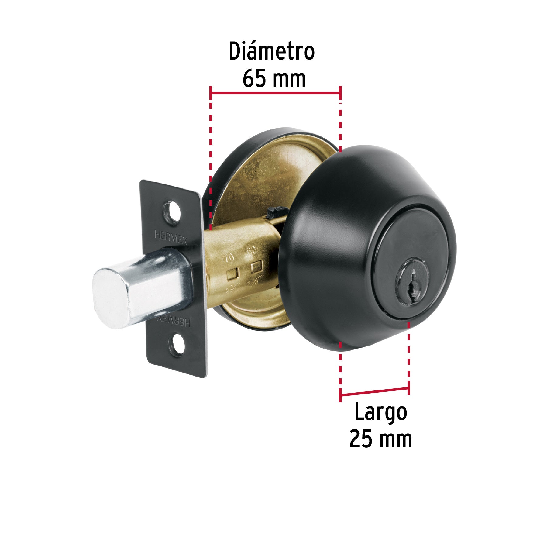 Cerrojo llave-llave negro, llave tradicional, Basic
