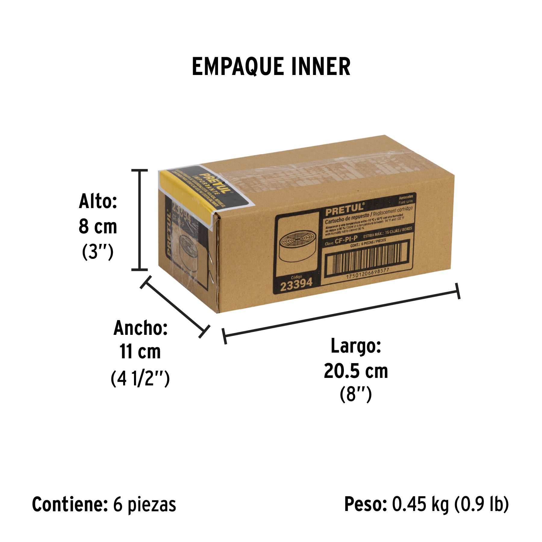 Cartucho para respirador de pintura en spray, Pretul