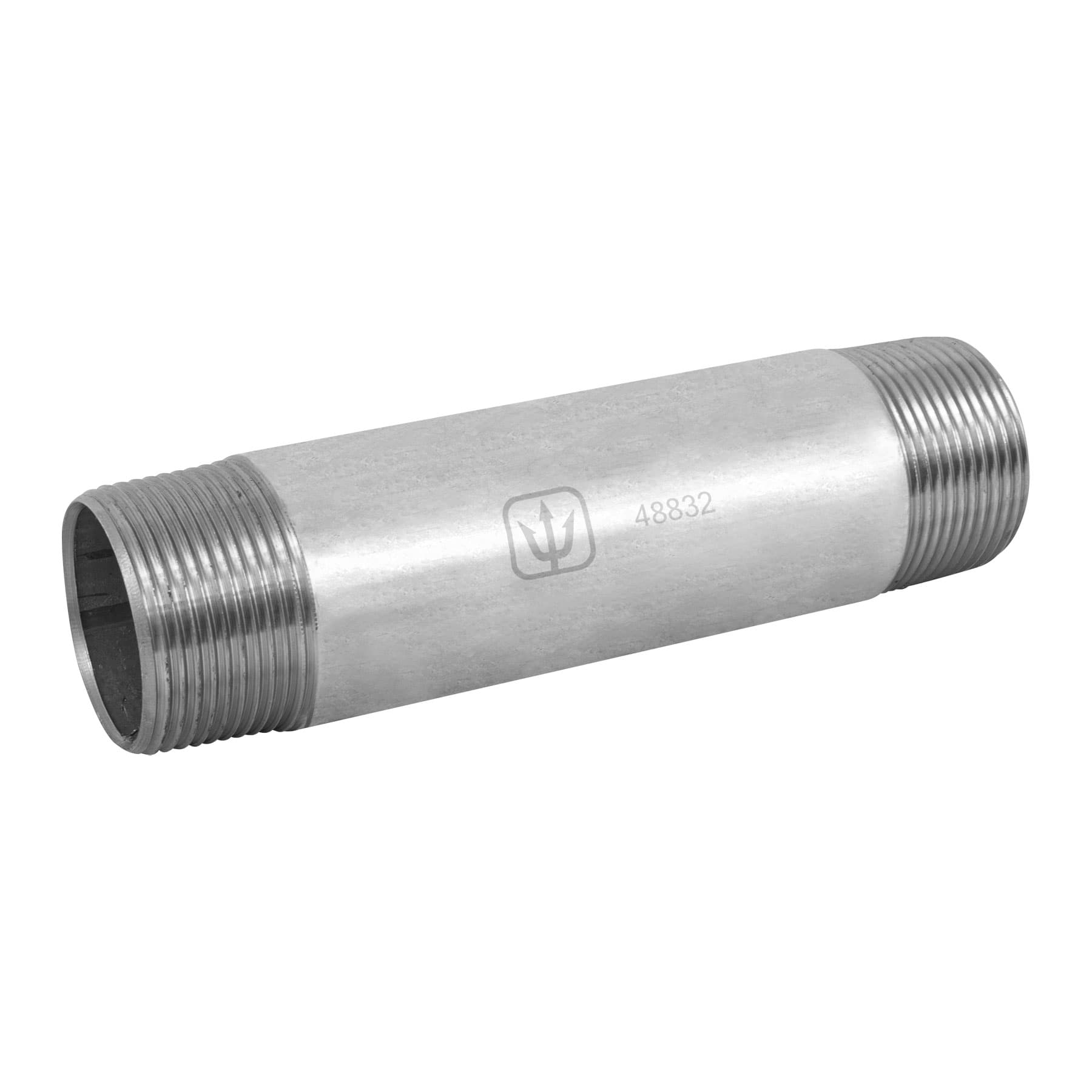 Niple, acero galvanizado, 1-1/4 x 8", cedula 40