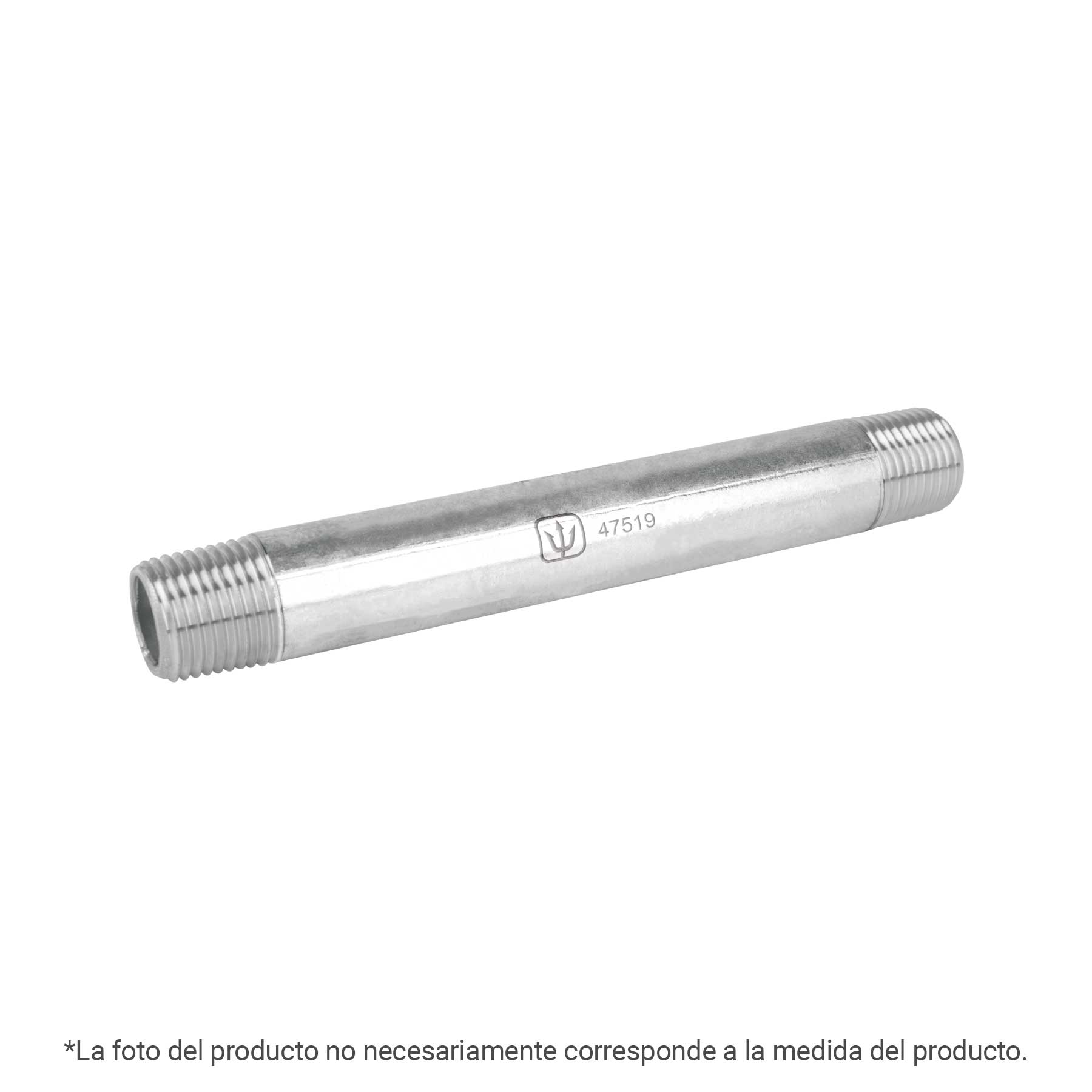 Niple de acero galvanizado 1/4' x 3', Foset