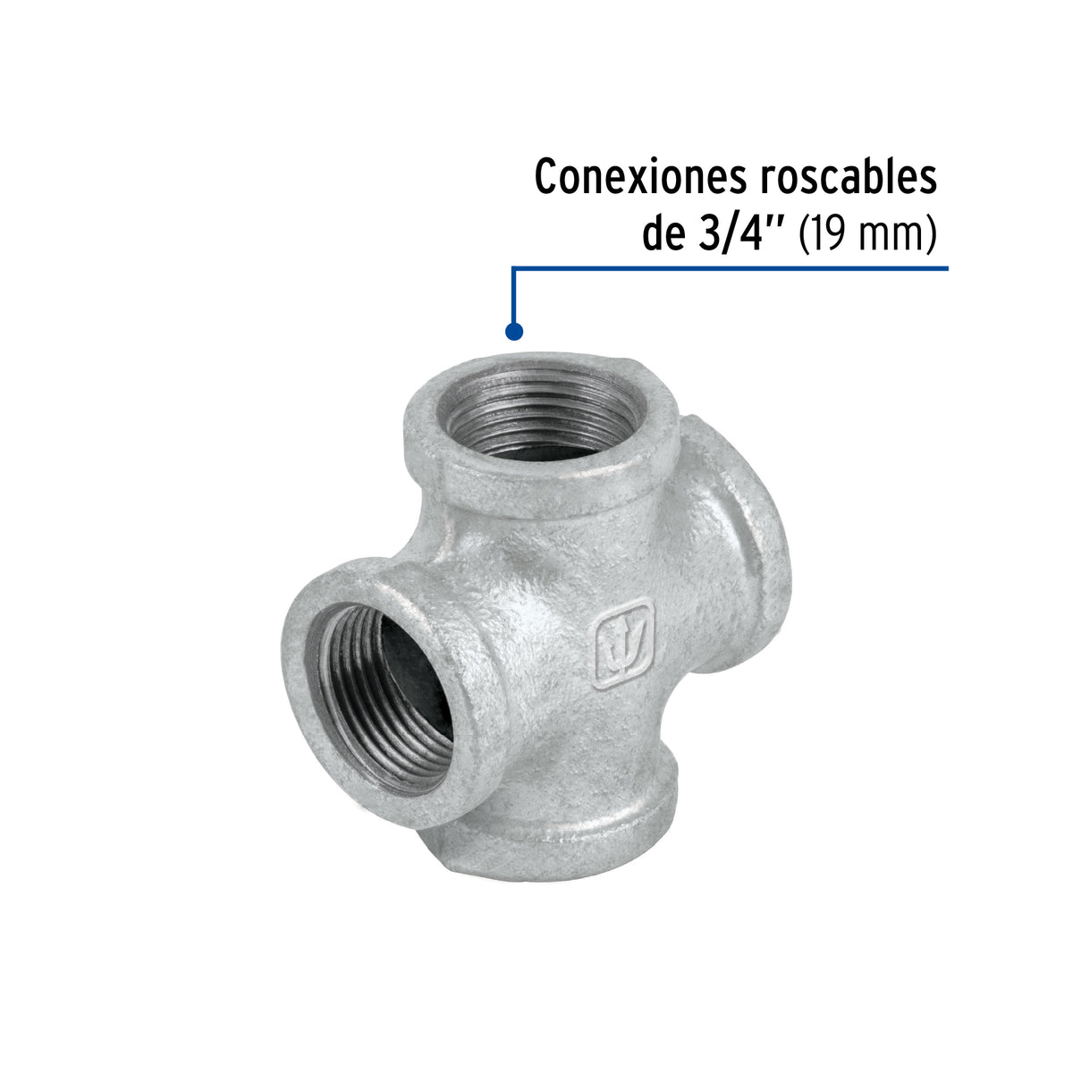 Cruz, acero galvanizado, 3/4"