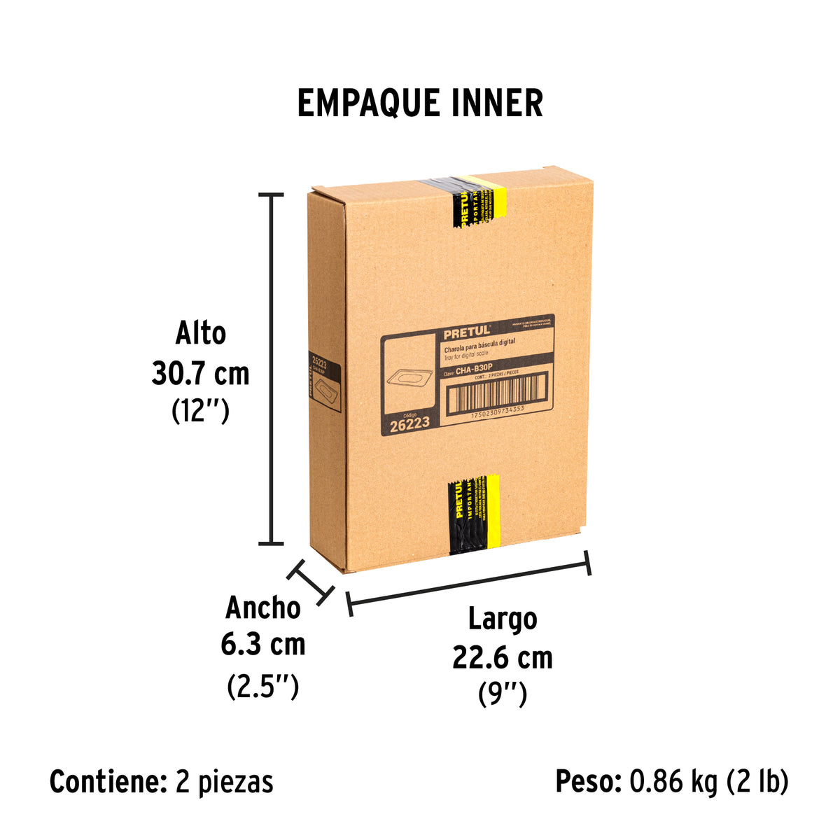 Charola de acero inoxidable para BASE-30P, Pretul