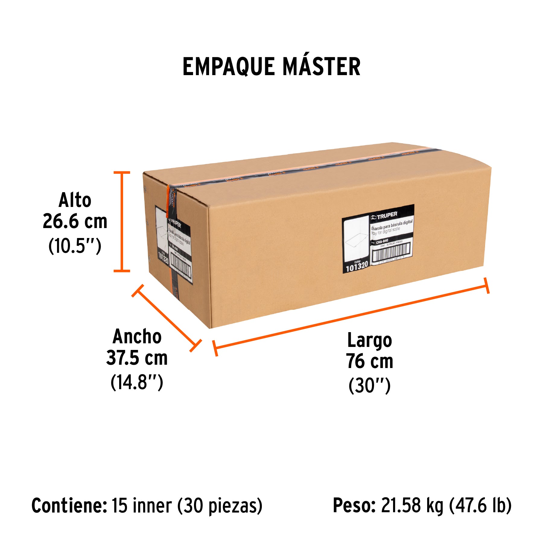 Charola de acero inoxidable para báscula electrónica, Truper