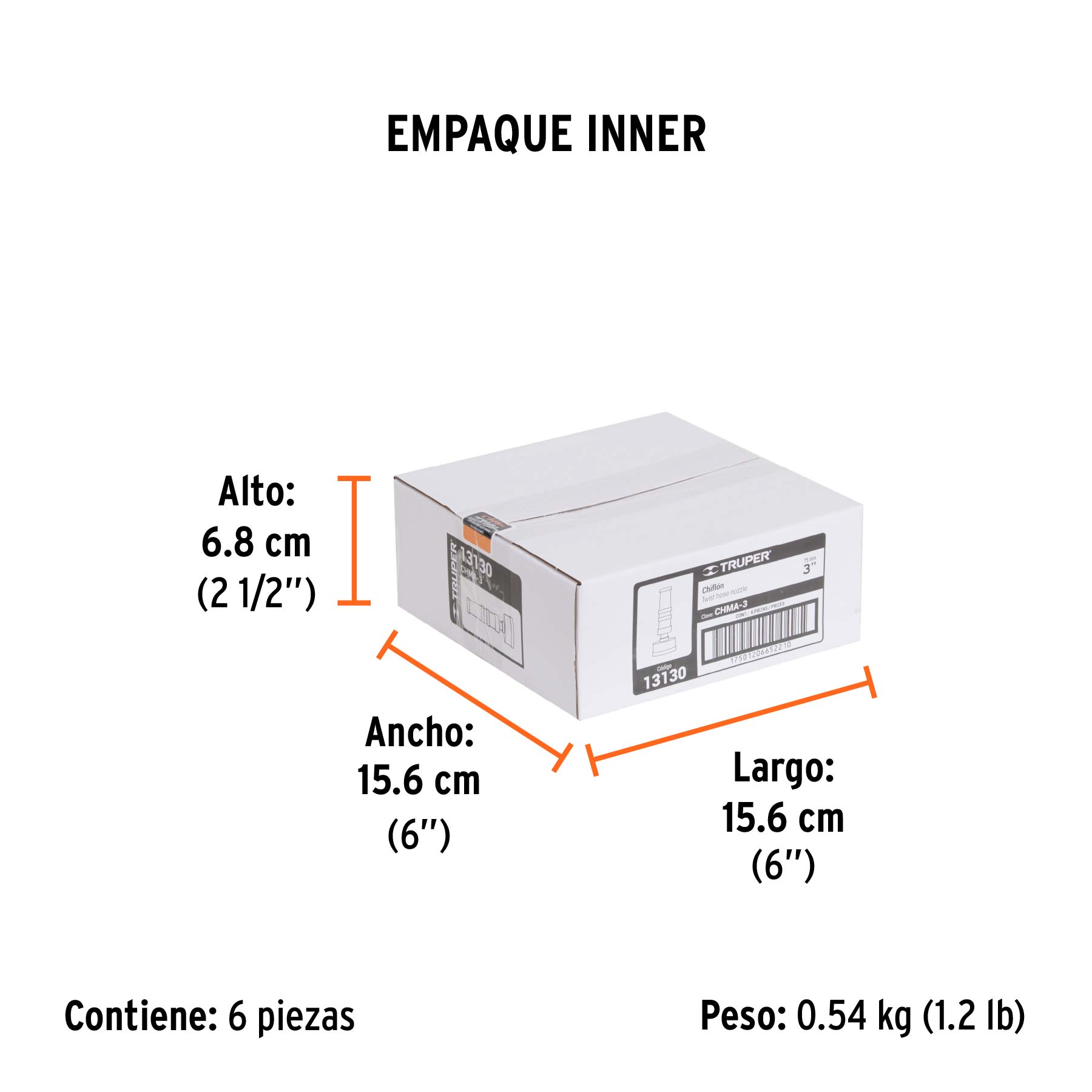 Chiflón 3" de latón maquinado