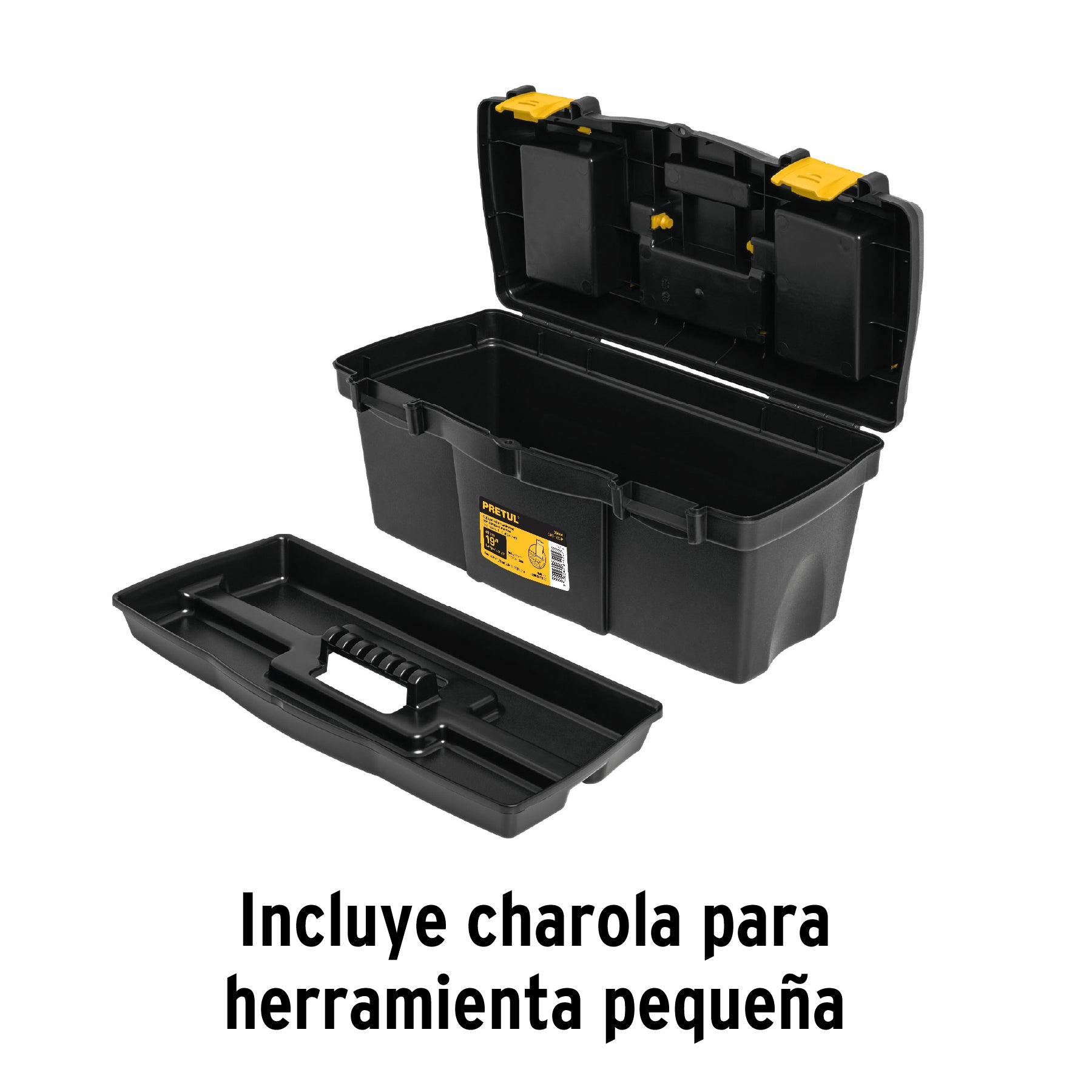 Caja plástica 19" con compartimentos, Pretul