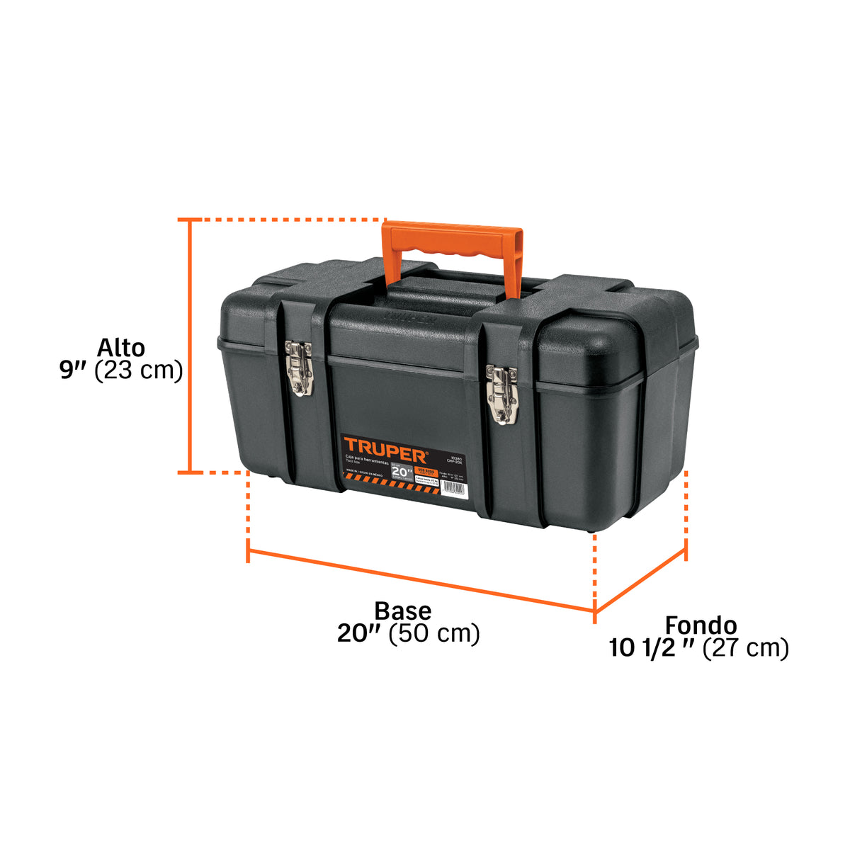 Caja para herramienta, plástica de 20", industrial